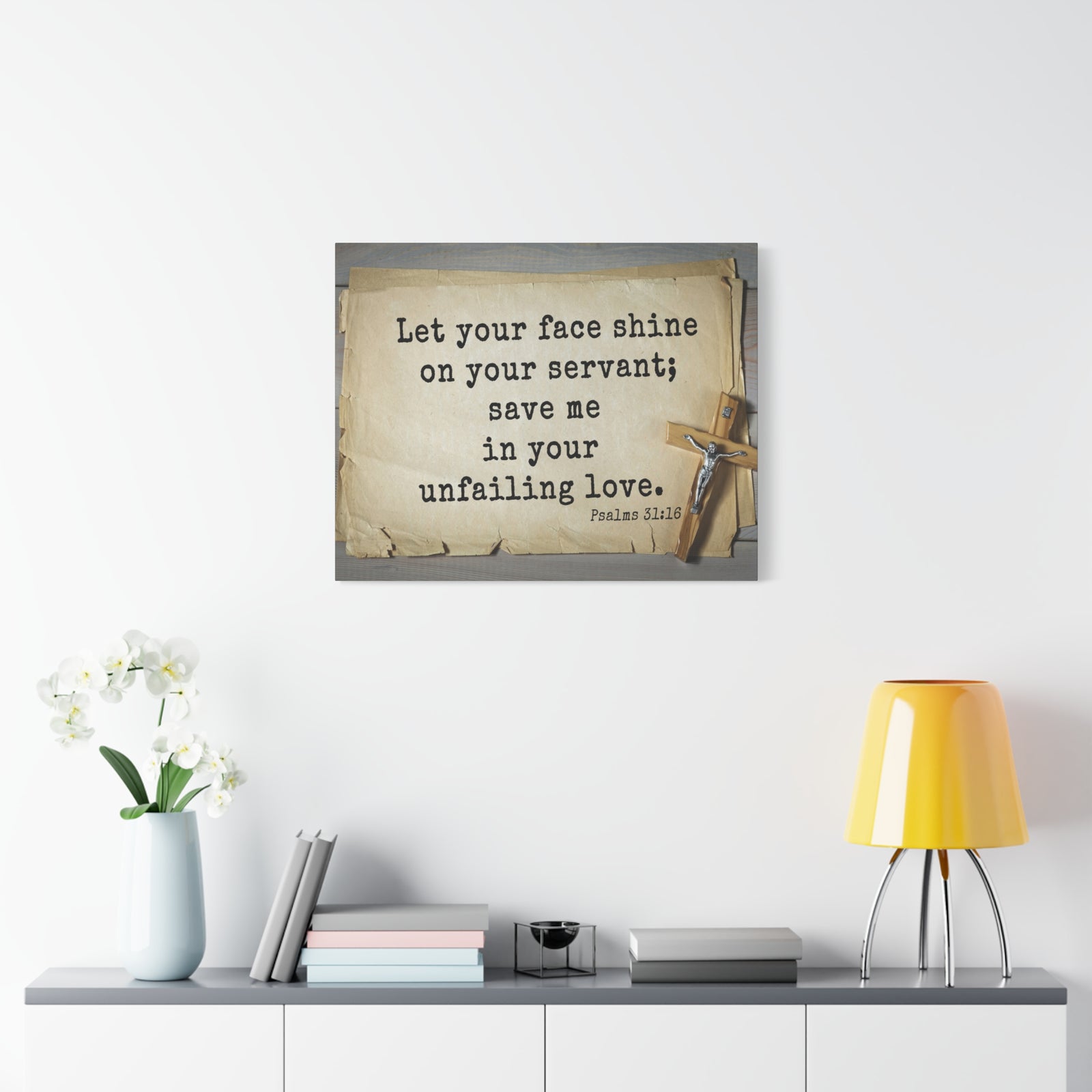 Scripture Walls Let Your Face Shine Psalm 31:16 Bible Verse Canvas Christian Wall Art Ready to Hang-Express Your Love Gifts