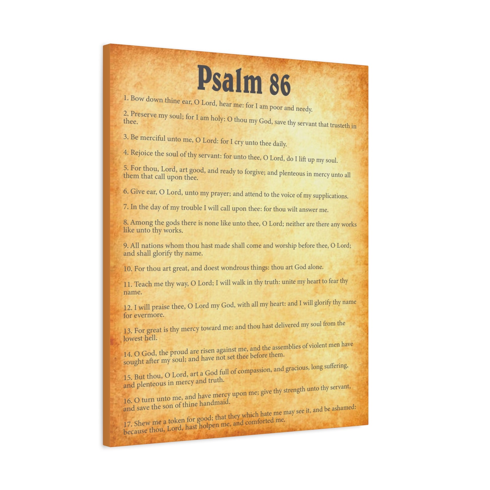 Scripture Walls Psalm 86 Gold Bible Chapter Canvas Christian Wall Art Ready to Hang Unframed-Express Your Love Gifts