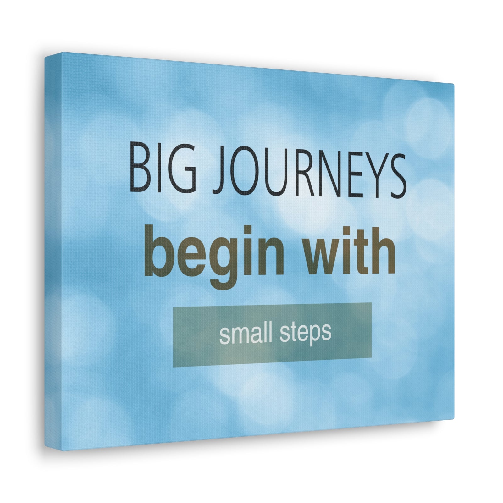 Inspirational Quote Canvas Big Journey's Begin With Motivational Print Ready to Hang Artwork-Express Your Love Gifts