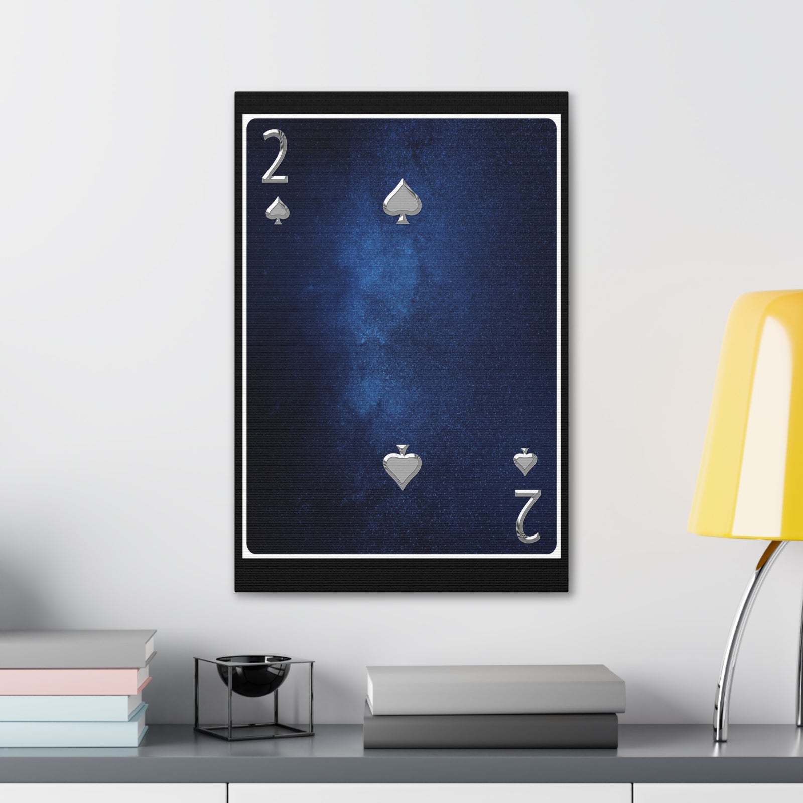 Two Of Spades Space Background Playing Card Canvas Wall Art for Home Decor Ready-to-Hang-Express Your Love Gifts