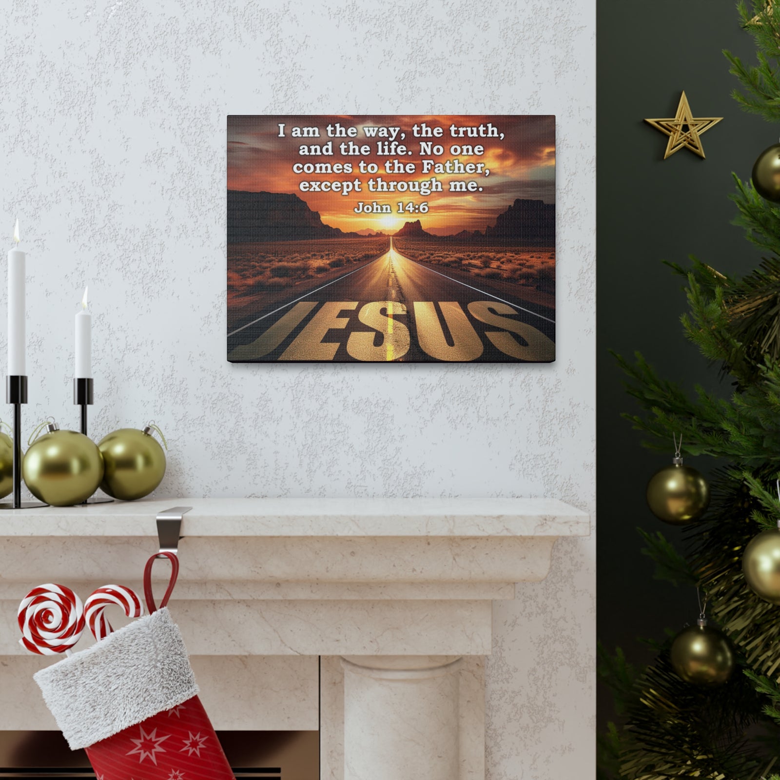 Scripture Walls Way Truth Life John 14:6 Christian Wall Art Print Ready to Hang Unframed-Express Your Love Gifts