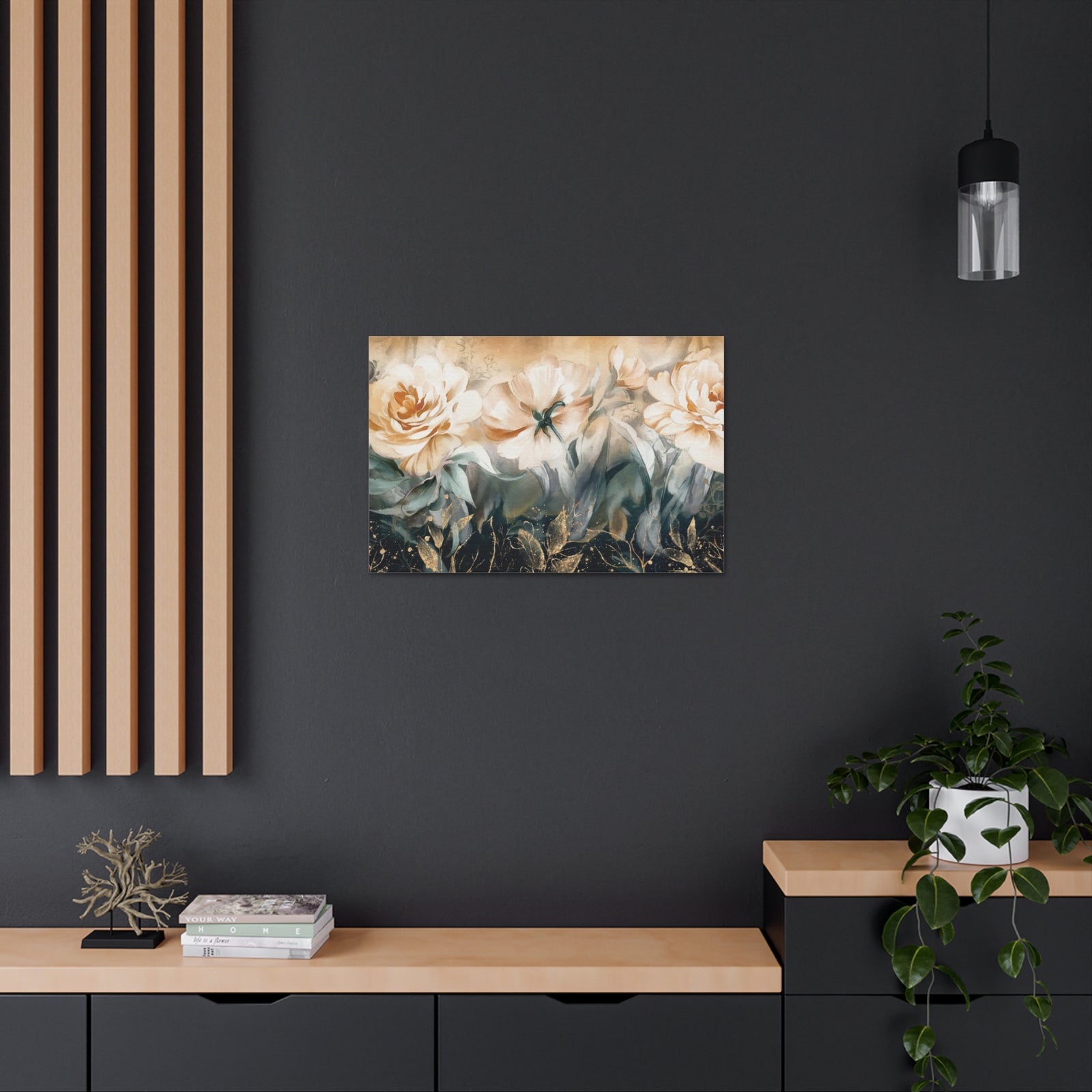 Oil Painting With Flower Rose Peonies Flower Canvas Wall Art for Home Decor Ready-to-Hang-Express Your Love Gifts
