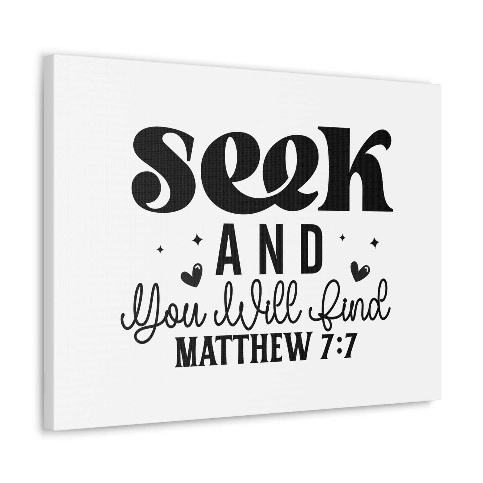 Scripture Walls Matthew 7:7 Seek and You Will Find Bible Verse Canvas Christian Wall Art Ready to Hang Unframed-Express Your Love Gifts