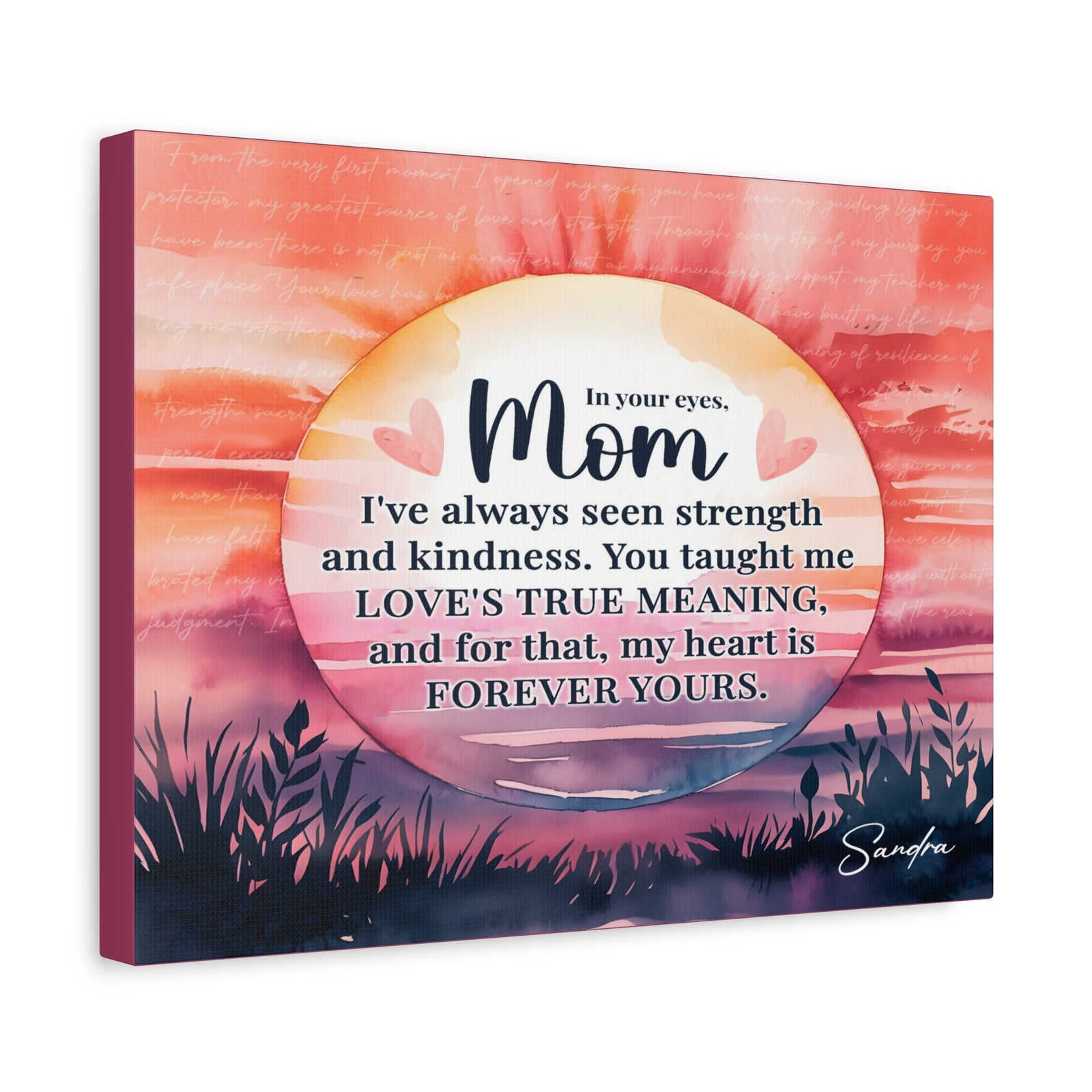 Personalized To Mom Forever Yours Inspirational Quote – Elegant Home Décor-Express Your Love Gifts