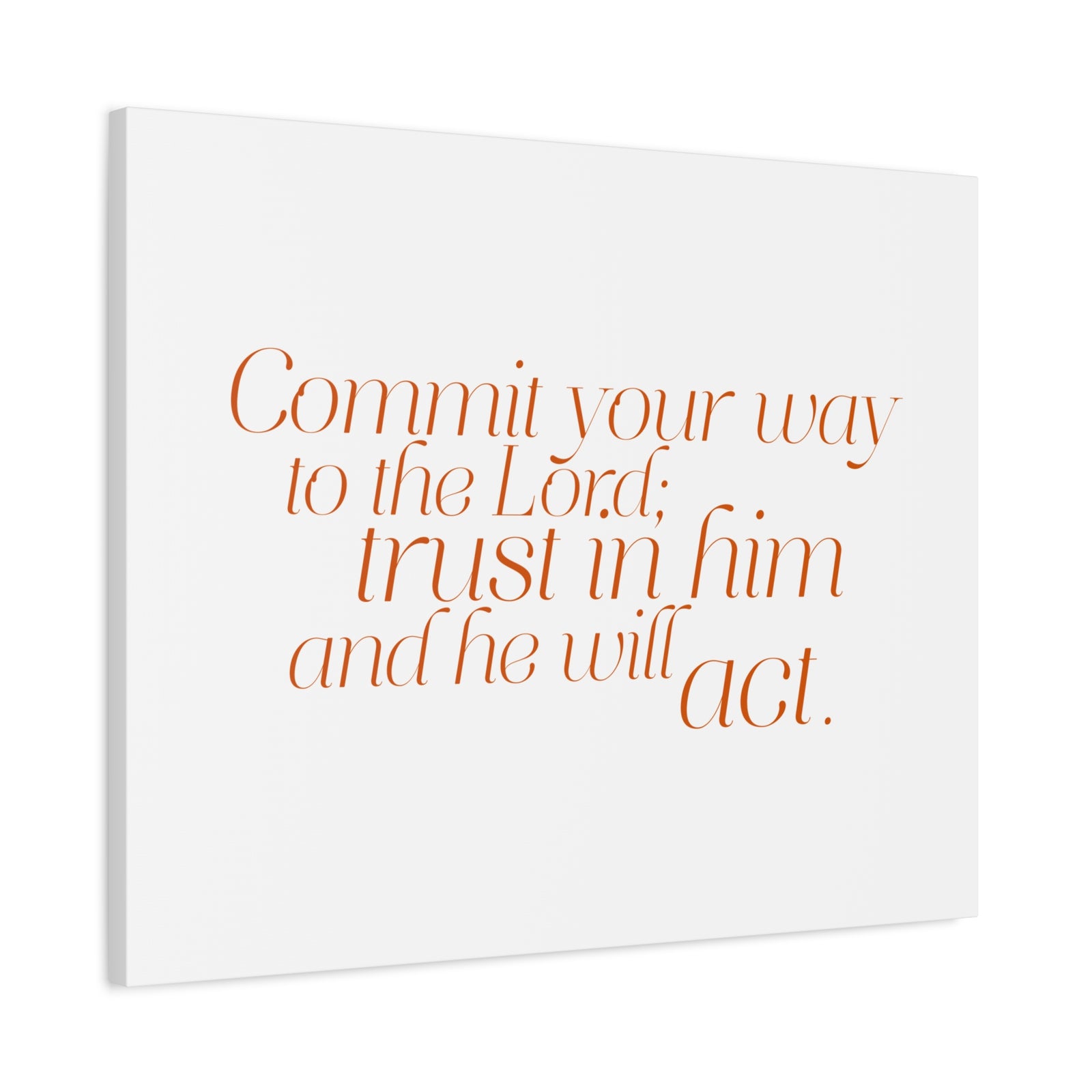 Scripture Walls Your Way to The Lord Orange Psalm 37:5 Bible Verse Canvas Christian Wall Art Ready to Hang-Express Your Love Gifts