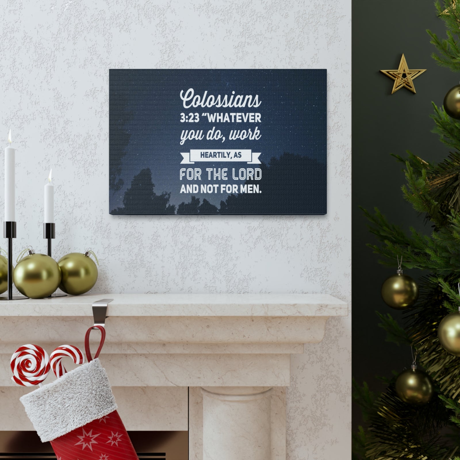 Scripture Canvas For The Lord Colossians 3:23 Christian Wall Art Bible Verse Print Ready to Hang-Express Your Love Gifts