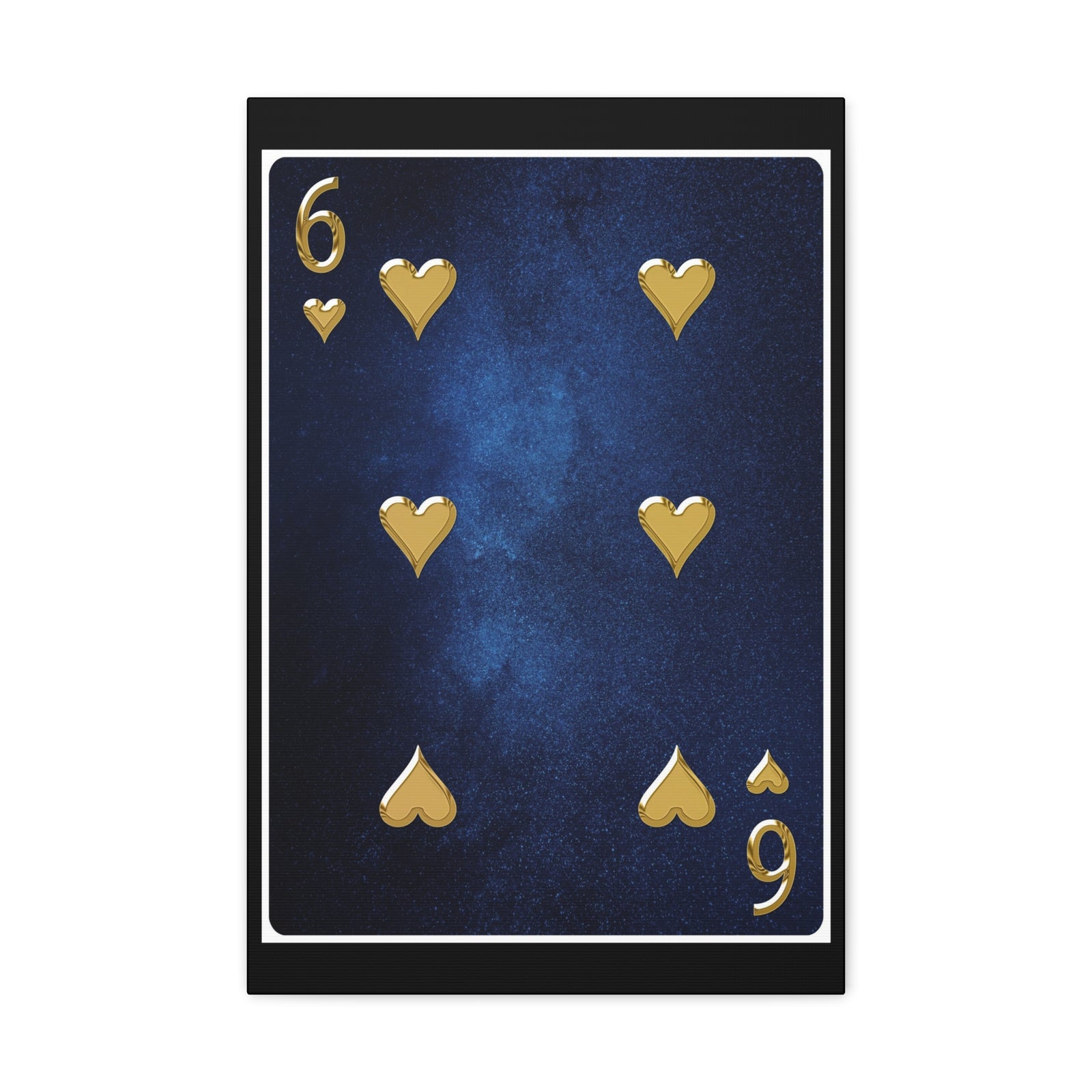 Six Of Hearts Space Background Playing Card Canvas Wall Art for Home Decor Ready-to-Hang-Express Your Love Gifts