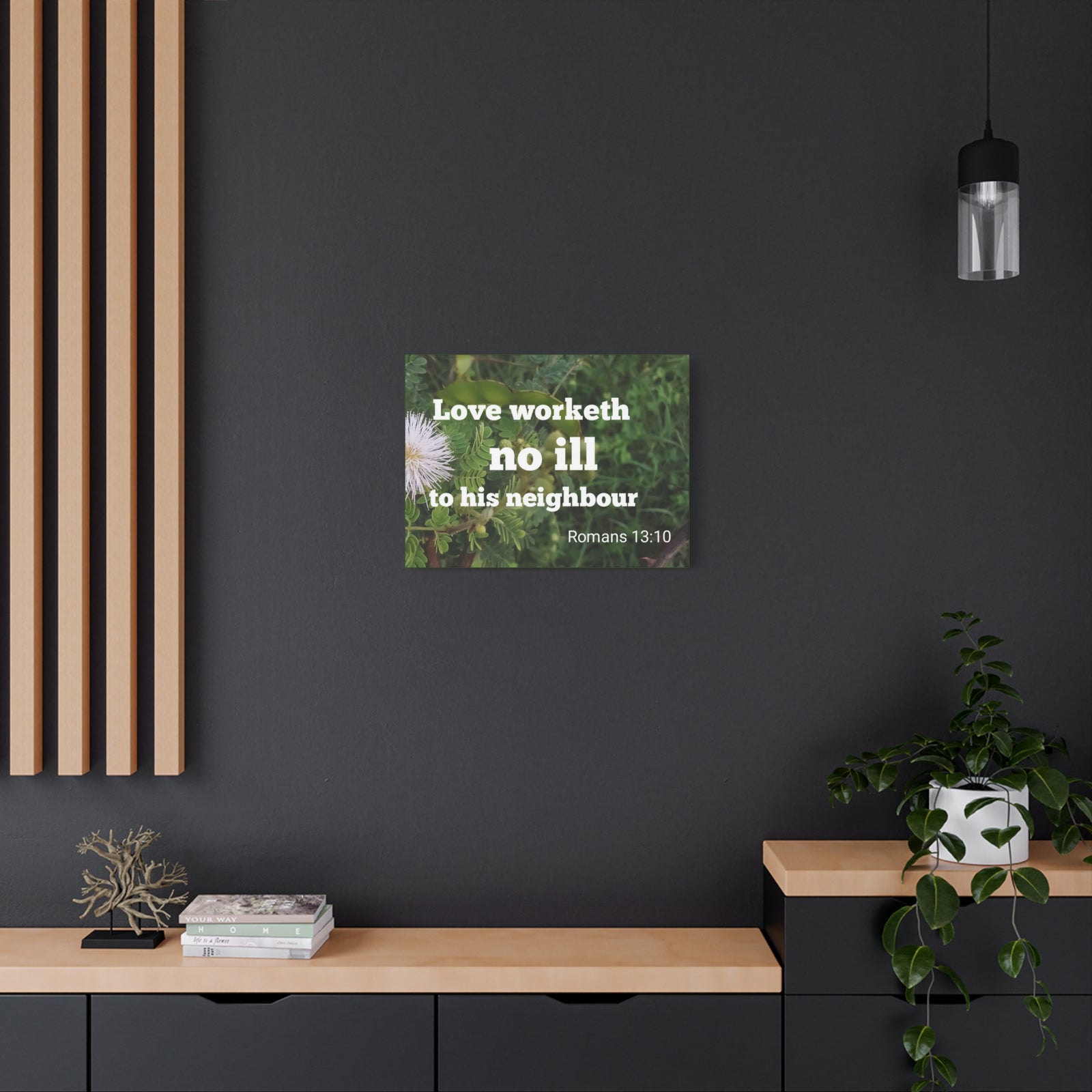 Scripture Canvas Neighbor Romans 13:10 Christian Wall Art Bible Verse Print Ready to Hang-Express Your Love Gifts