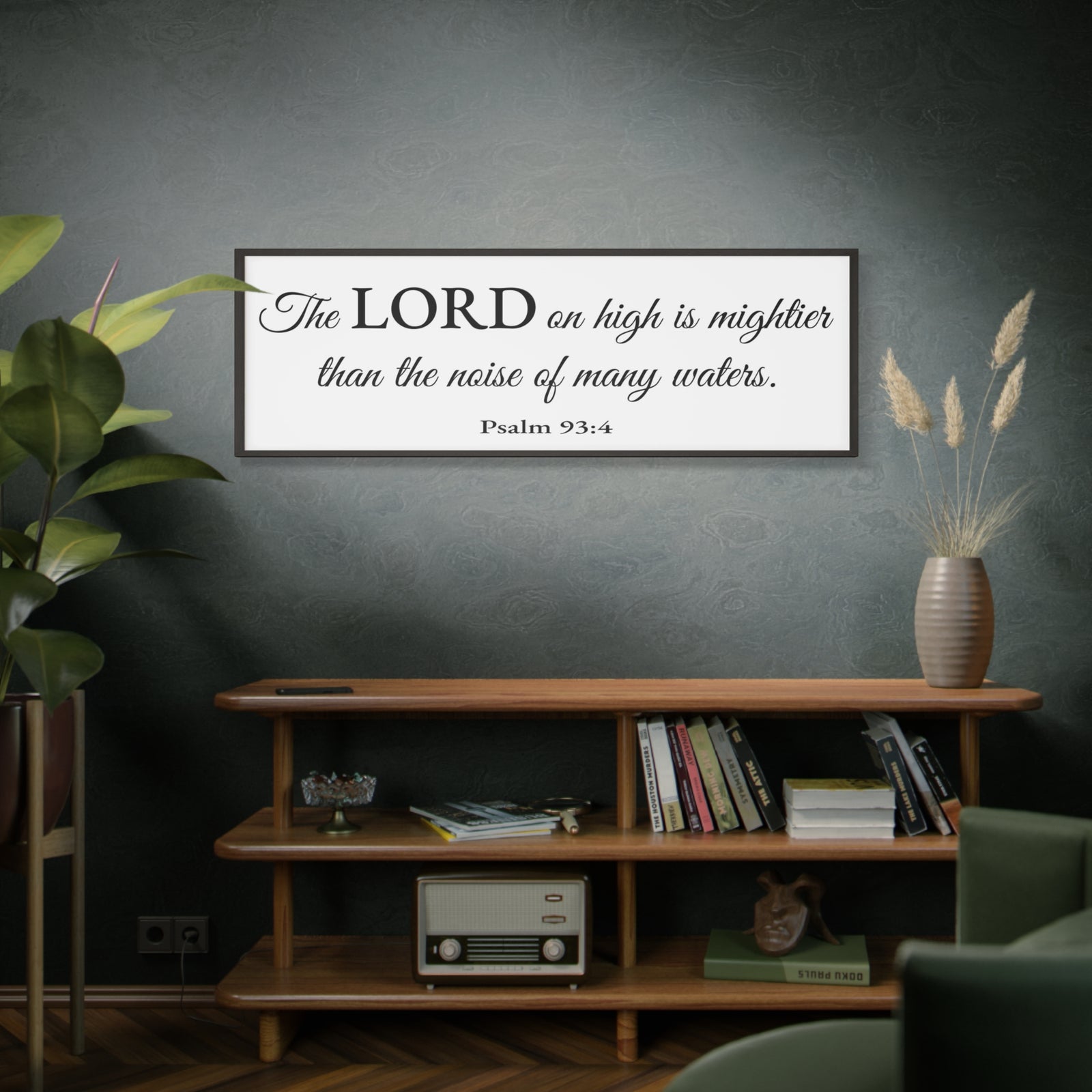Scripture Walls Psalm 93:4 White Bible Verse Canvas Christian Wall Art Ready to Hang Unframed-Express Your Love Gifts