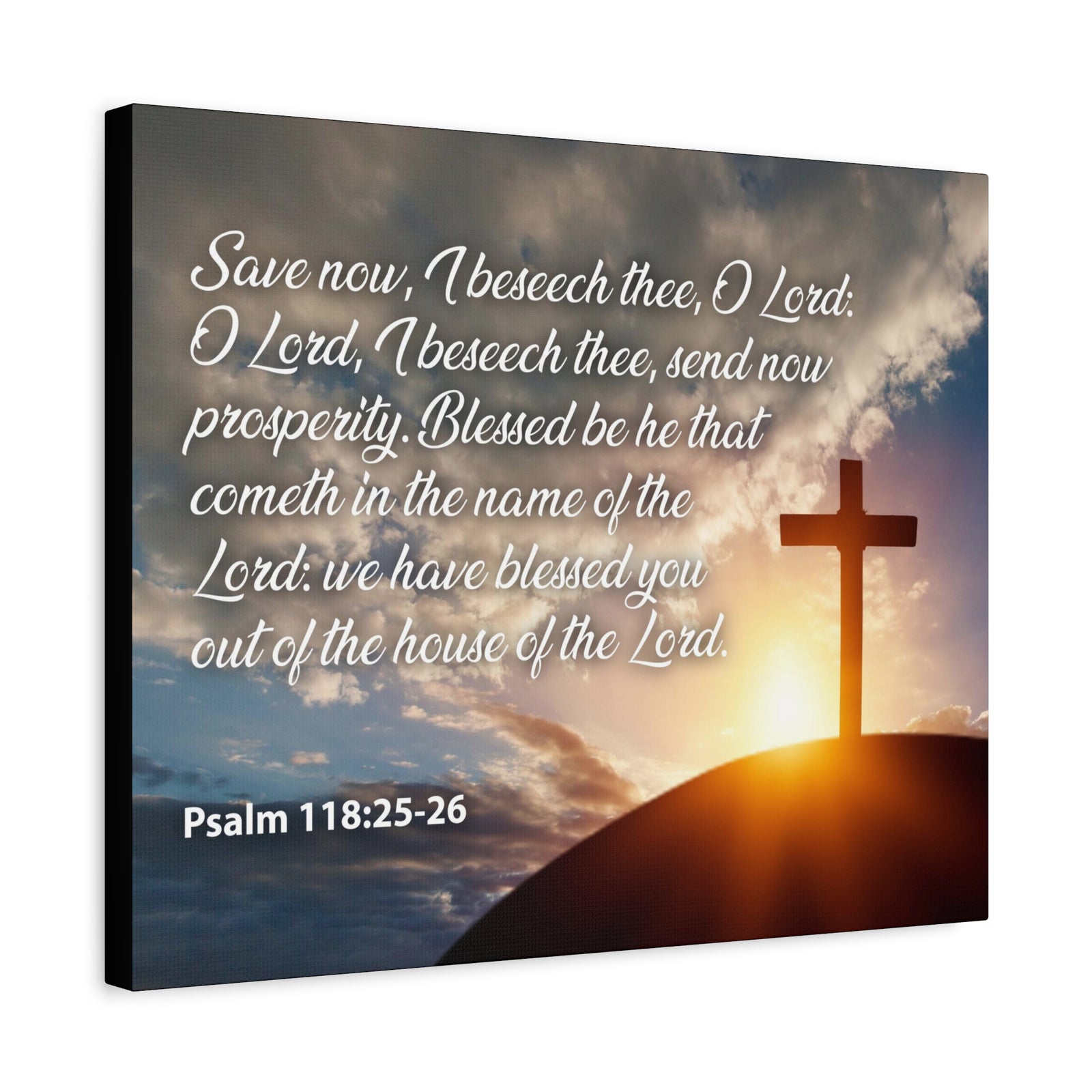 Bible Verse Canvas The House of The Lord Psalm 118:25-26 Christian Home Decor Scripture Art-Express Your Love Gifts