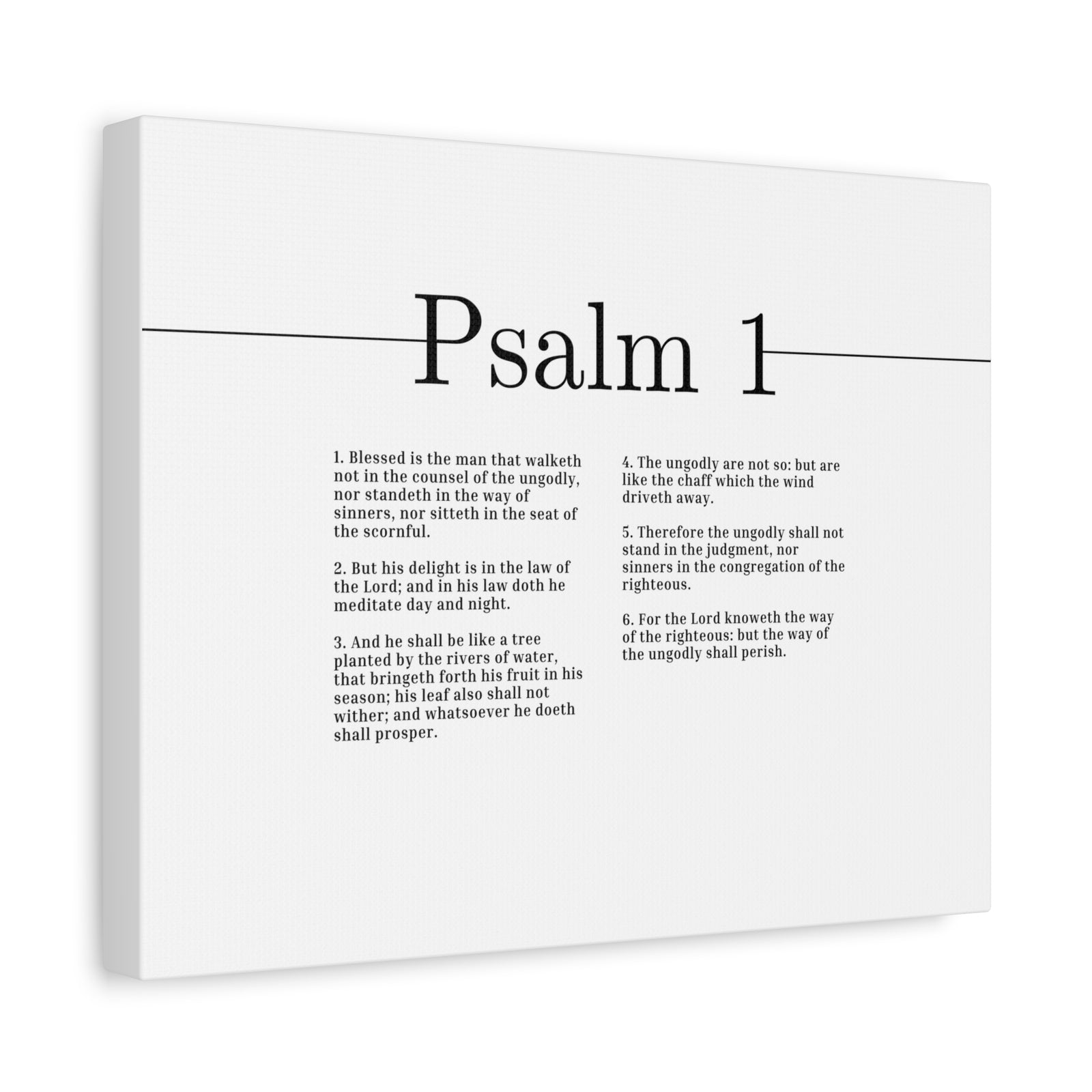 Scripture Canvas The Way Of The Righteous Psalm 1 Christian Wall Art Bible Verse Print Ready to Hang-Express Your Love Gifts