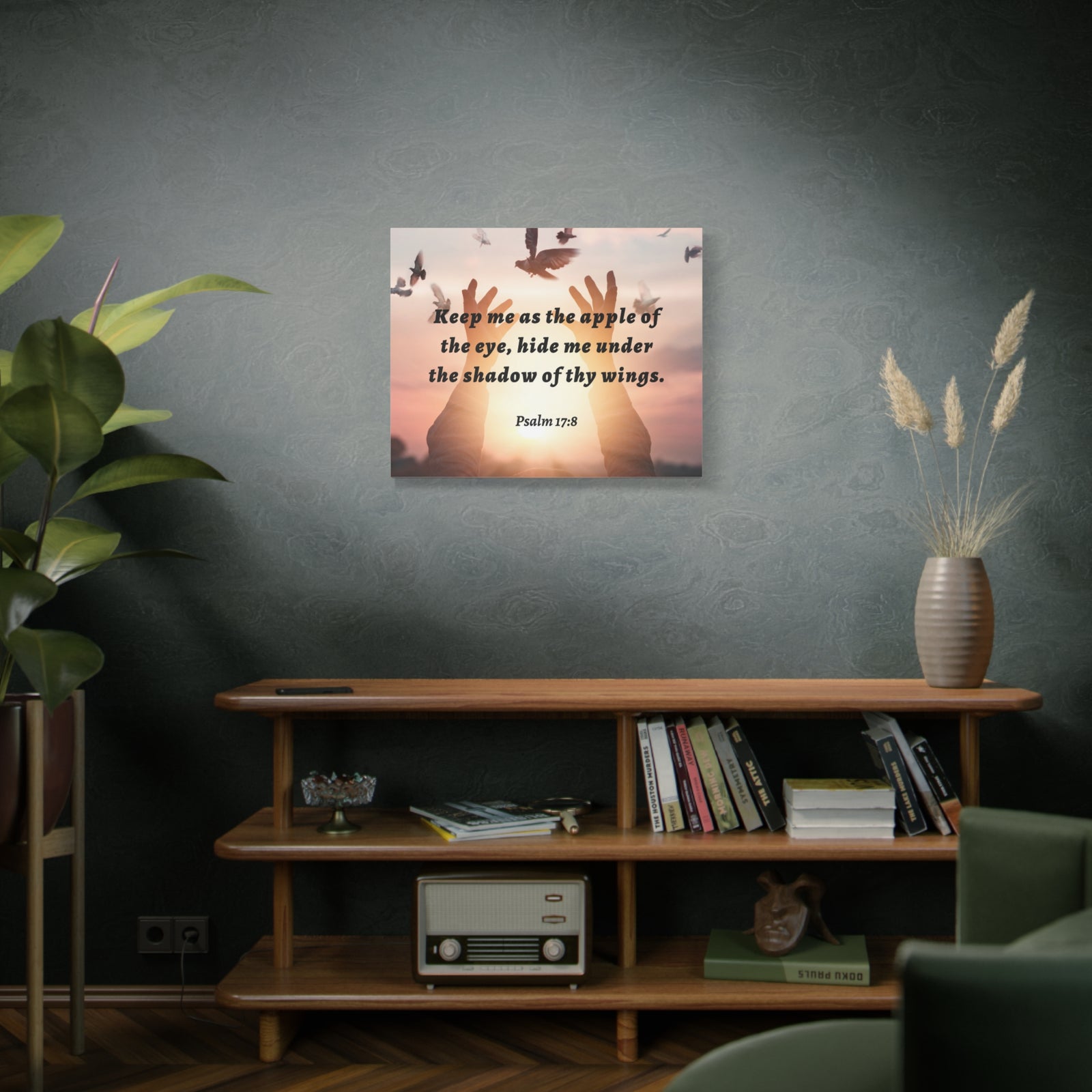 Scripture Walls Thy Wings Psalm 17:8 Bible Verse Canvas Christian Wall Art Ready to Hang-Express Your Love Gifts