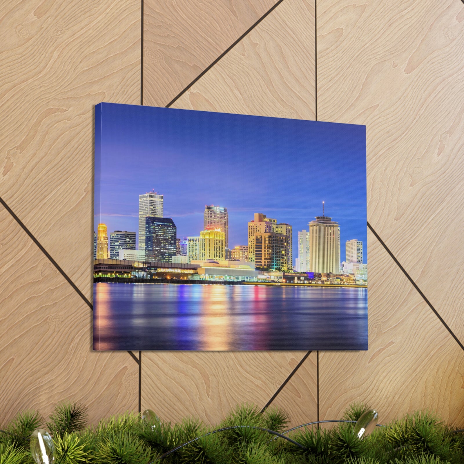 New Orleans Night Skyline Canvas Artwork High-Quality Breathtaking Stunning Cityscape for Home Decor Ready to Hang-Express Your Love Gifts