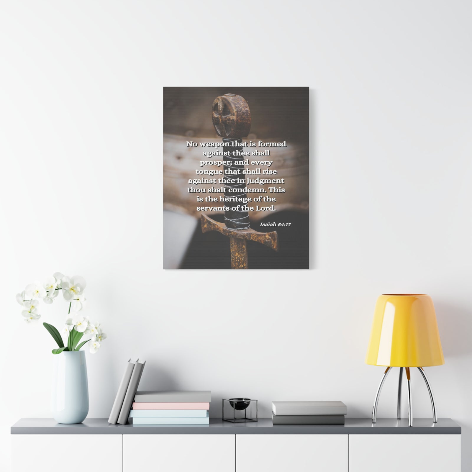 Scripture Walls No Weapon Isaiah 54:17 Bible Verse Canvas Christian Wall Art Ready to Hang-Express Your Love Gifts