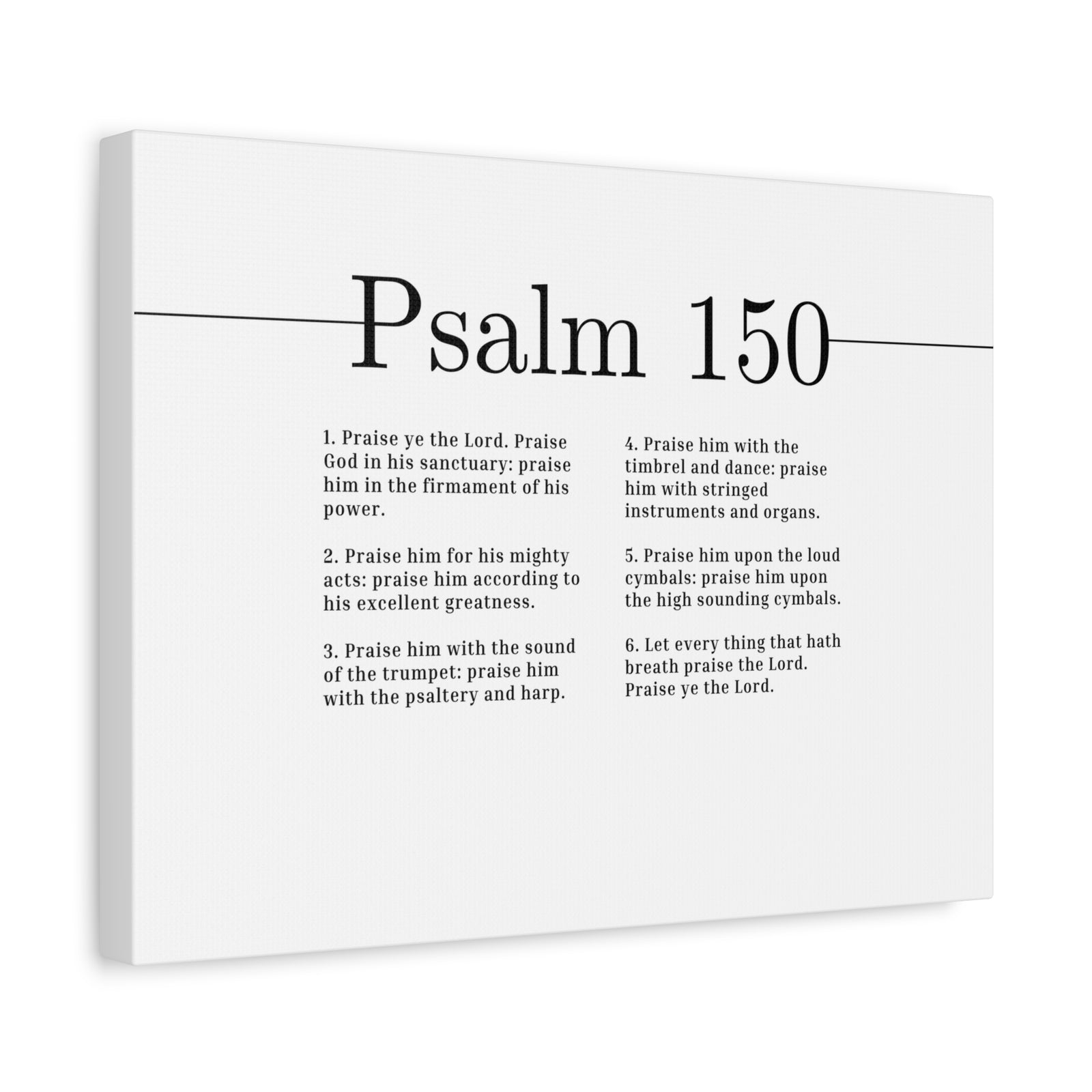 Scripture Canvas Praise Ye The Lord Psalm 150 Christian Wall Art Bible Verse Print Ready to Hang-Express Your Love Gifts