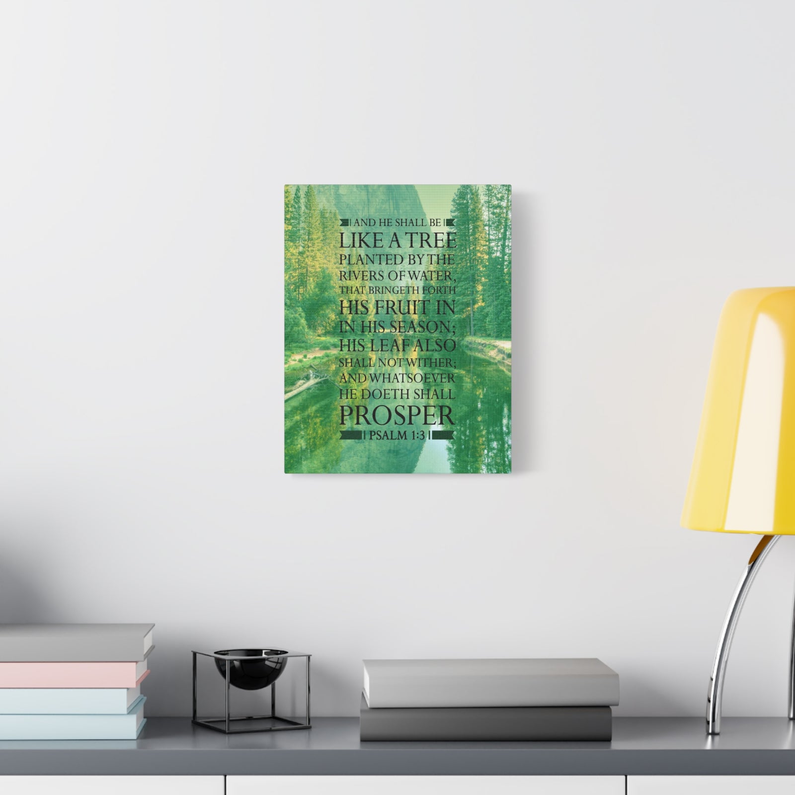 Scripture Canvas Like a Tree Psalm 1:3 Christian Wall Art Bible Verse Print Ready to Hang-Express Your Love Gifts