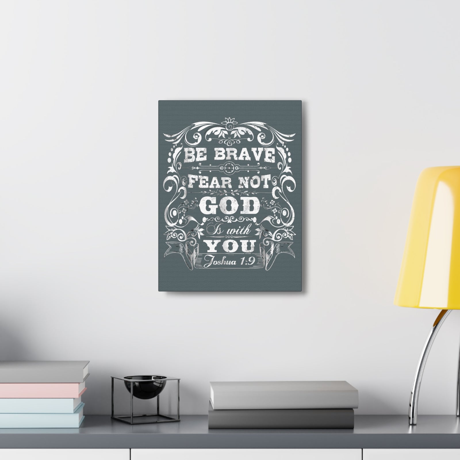 Scripture Walls Be Brave Fear Not God Is With You Joshua 1:9 Bible Verse Canvas Christian Wall Art Ready To Hang-Express Your Love Gifts