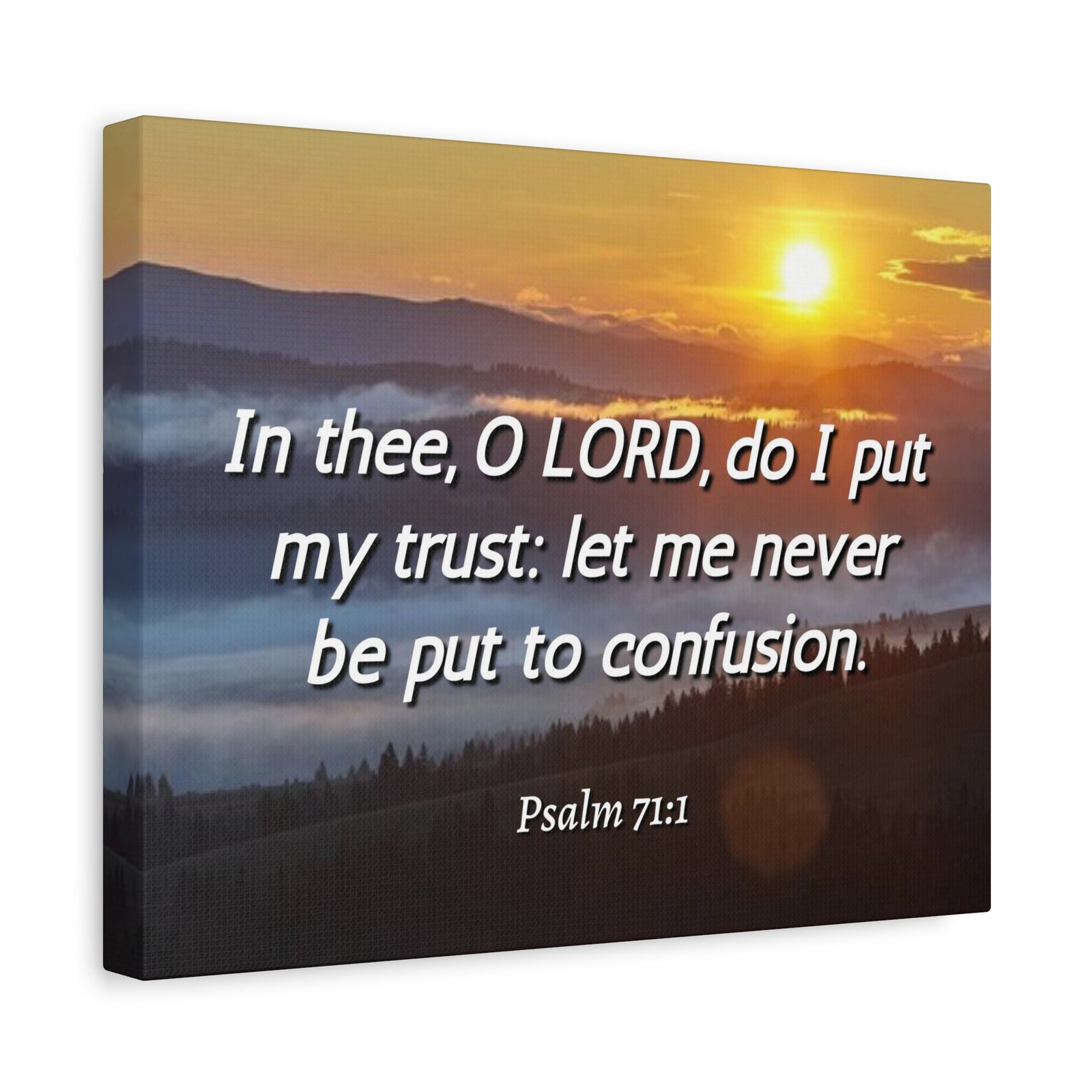 Scripture Canvas Confusion Psalm 71:1 Christian Wall Art Bible Verse Print Ready to Hang-Express Your Love Gifts