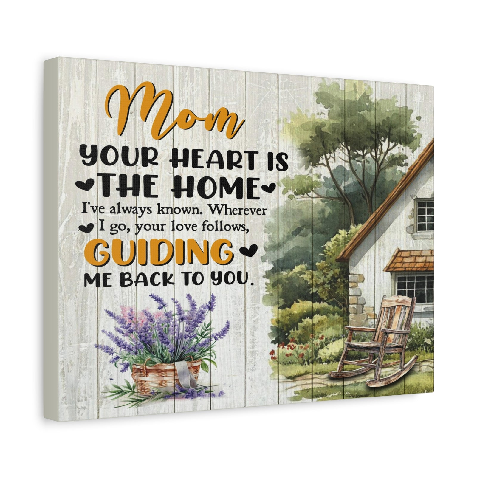 To Mom Heart is The Home Inspirational Quote – Elegant Home Décor-Express Your Love Gifts