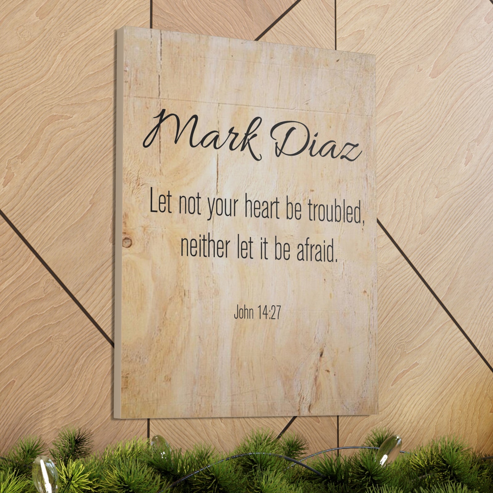 Scripture Walls Personalized No Fear No Trouble John 14:27 Bible Chapter Canvas Christian Wall Art Ready to Hang-Express Your Love Gifts