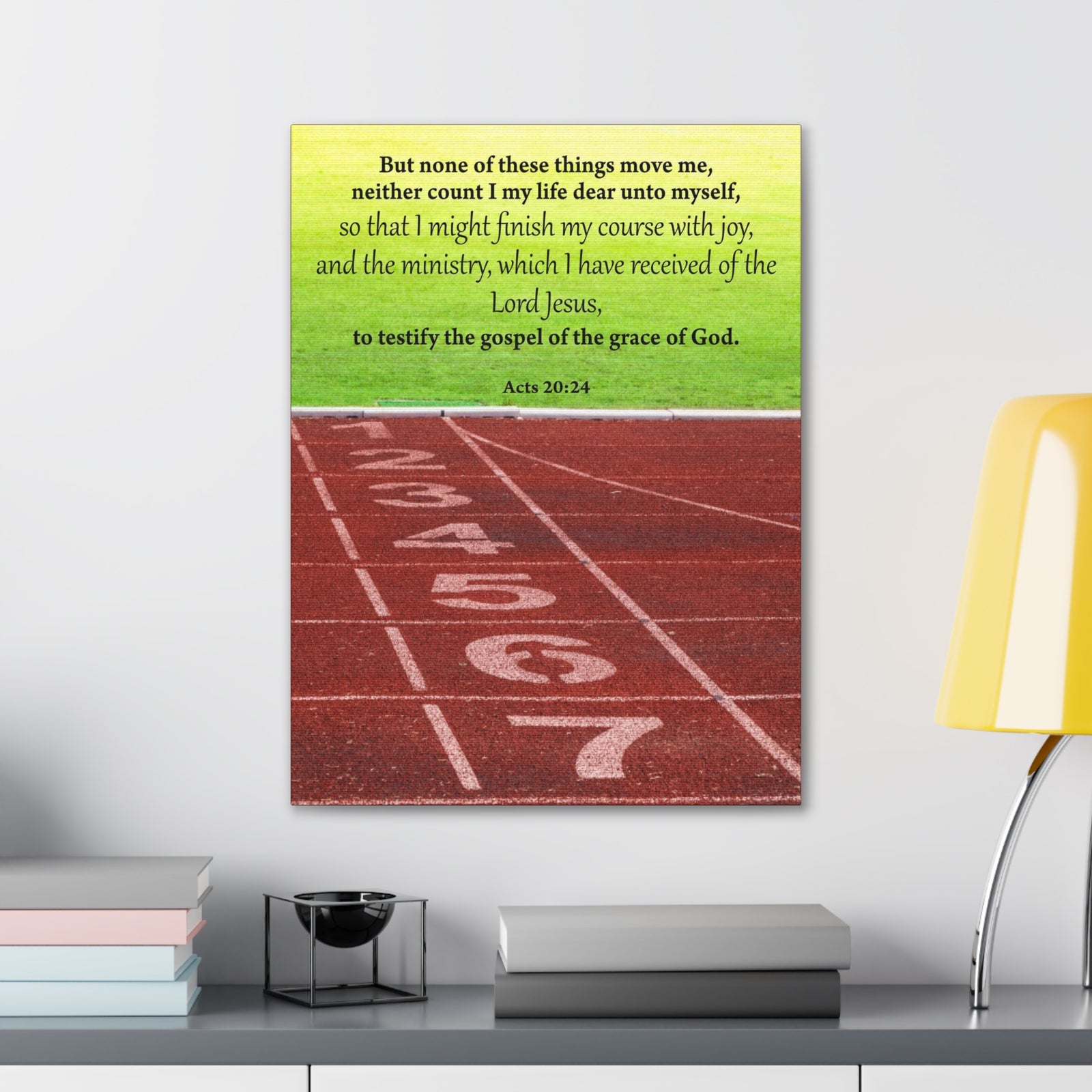 Bible Verse Canvas Testify the Gospel Acts 20:24 Christian Home Decor Scripture Art-Express Your Love Gifts