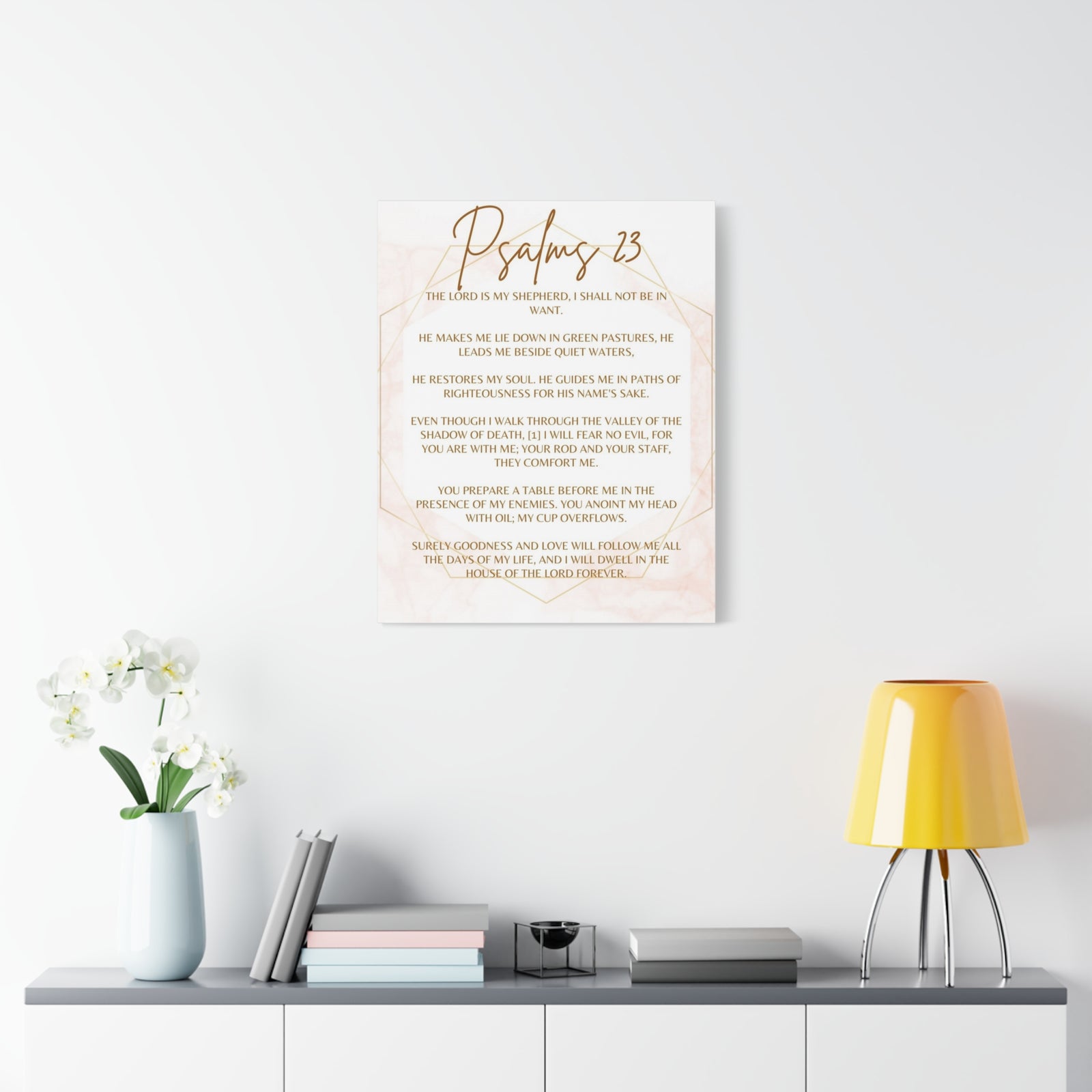 Scripture Canvas The Lord Is My Shepherd Psalms 23 Christian Wall Art Bible Verse Print Ready to Hang-Express Your Love Gifts