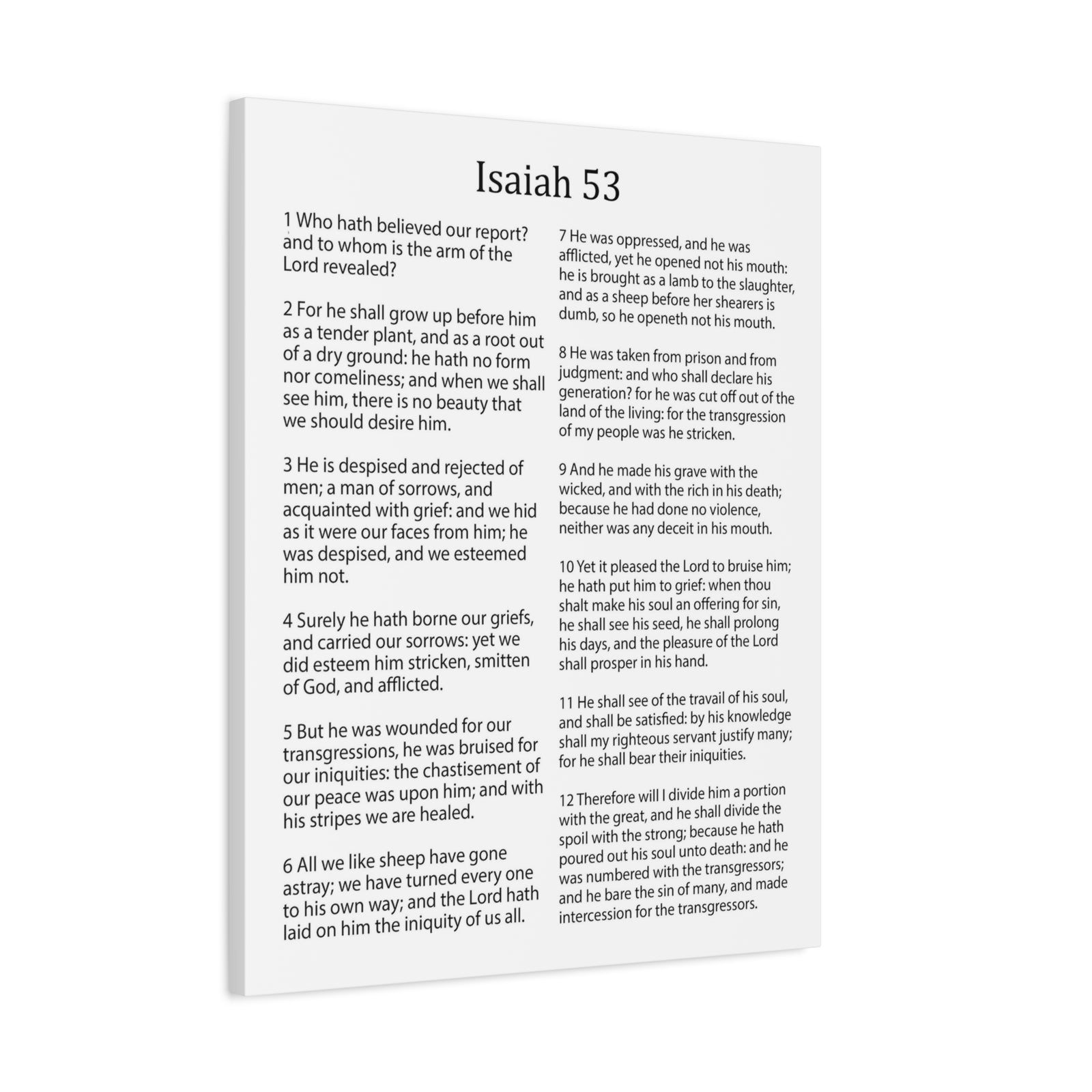 Scripture Walls Isaiah Chapter 53 White Christian Wall Art Print Ready to Hang Unframed-Express Your Love Gifts