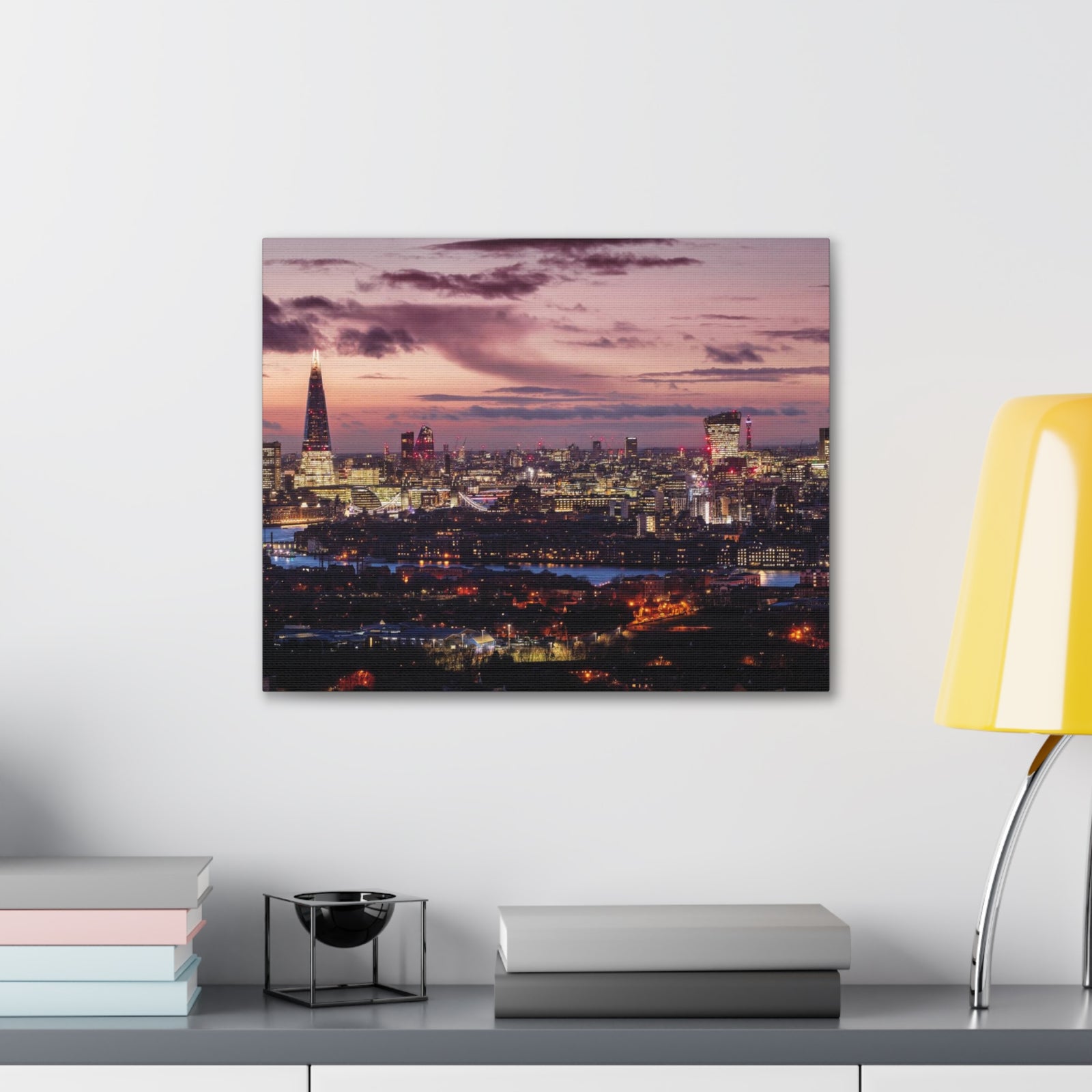 London Night Skyline Canvas Artwork High-Quality Breathtaking Stunning Cityscape for Home Decor Ready to Hang-Express Your Love Gifts