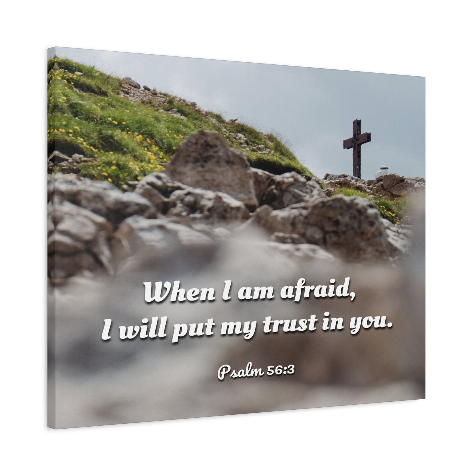 Scripture Canvas Trust In Thee Psalms 56:3 Christian Wall Art Bible Verse Print Ready to Hang-Express Your Love Gifts