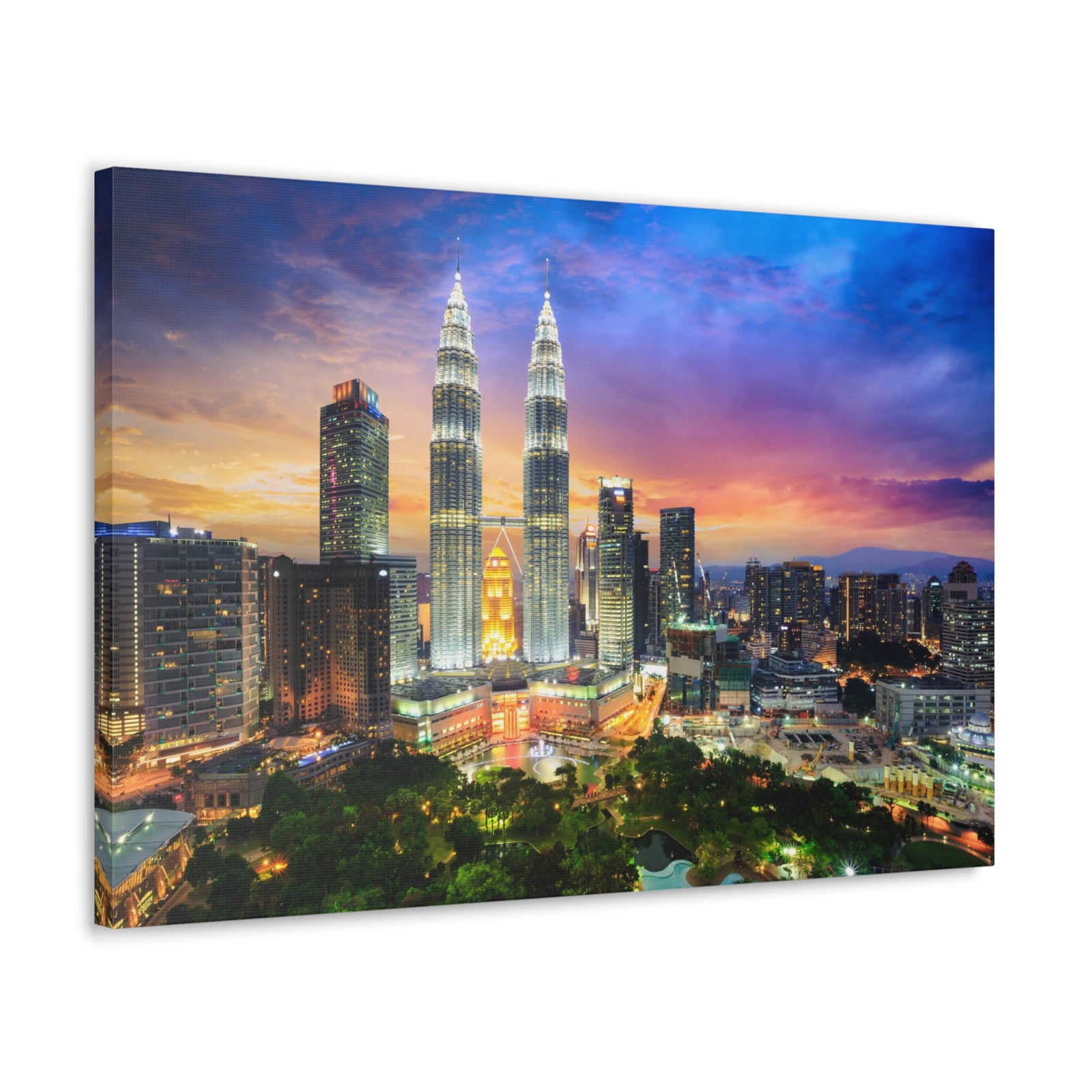 Kuala Lumpur Night Skyline Canvas Artwork High-Quality Breathtaking Stunning Cityscape for Home Decor Ready to Hang-Express Your Love Gifts
