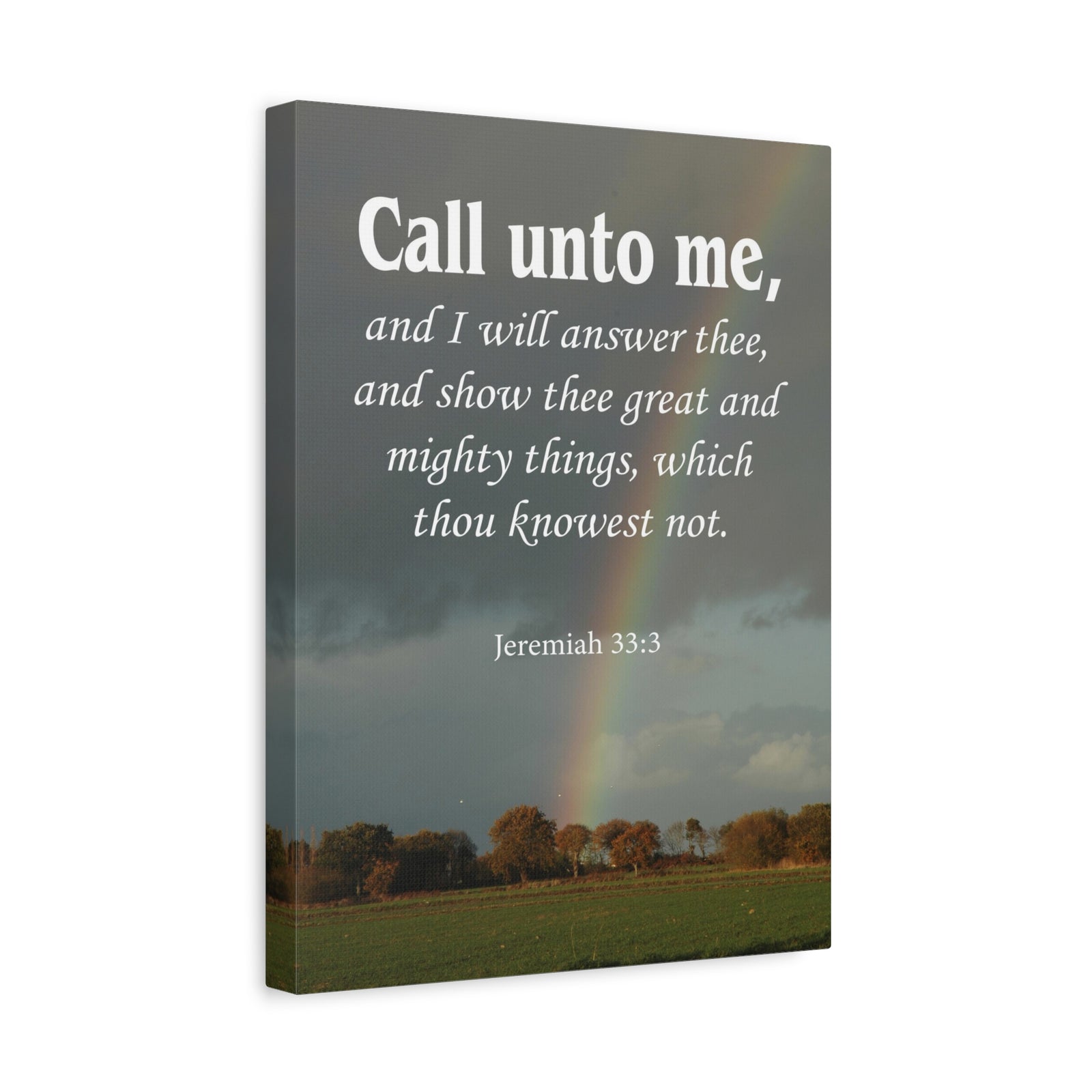 Scripture Canvas Call Unto Me Jeremiah 33:3 Christian Wall Art Bible Verse Print Ready to Hang-Express Your Love Gifts