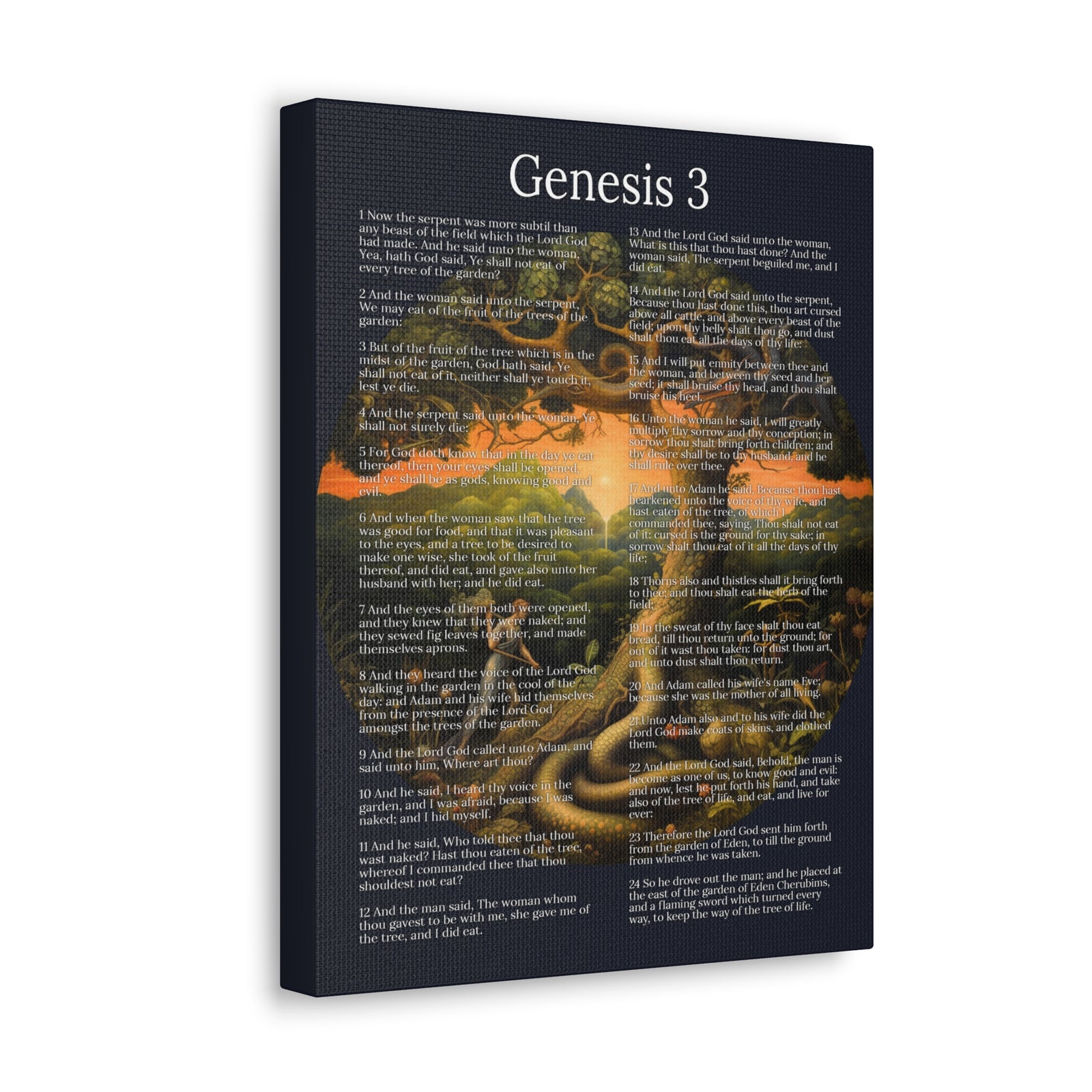 Scripture Walls Fall of Man Genesis 3 Chapter Christian Wall Art Print Ready to Hang Unframed-Express Your Love Gifts