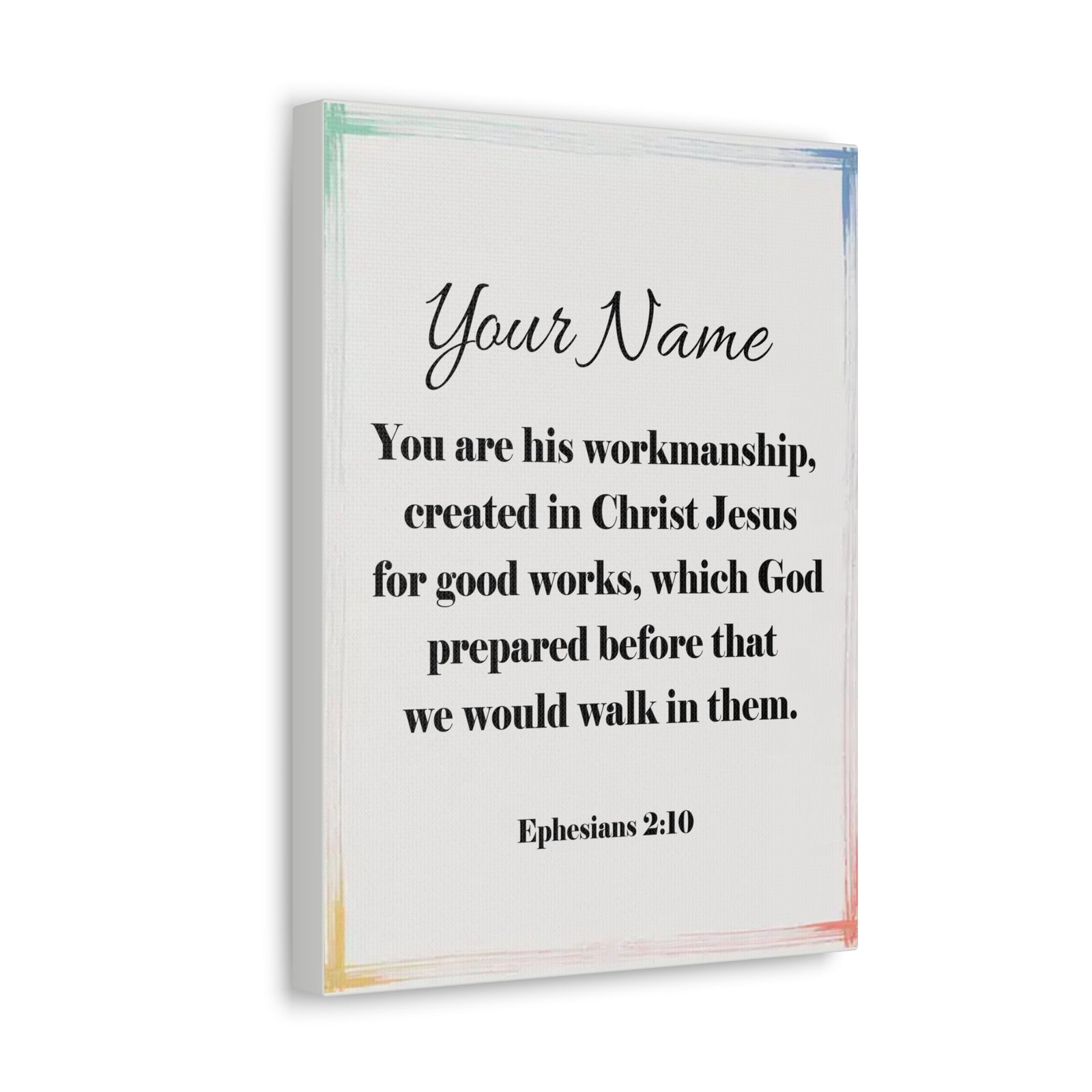 Scripture Walls Personalized Ephesians 2:10 Bible Chapter Canvas Christian Wall Art Ready to Hang-Express Your Love Gifts