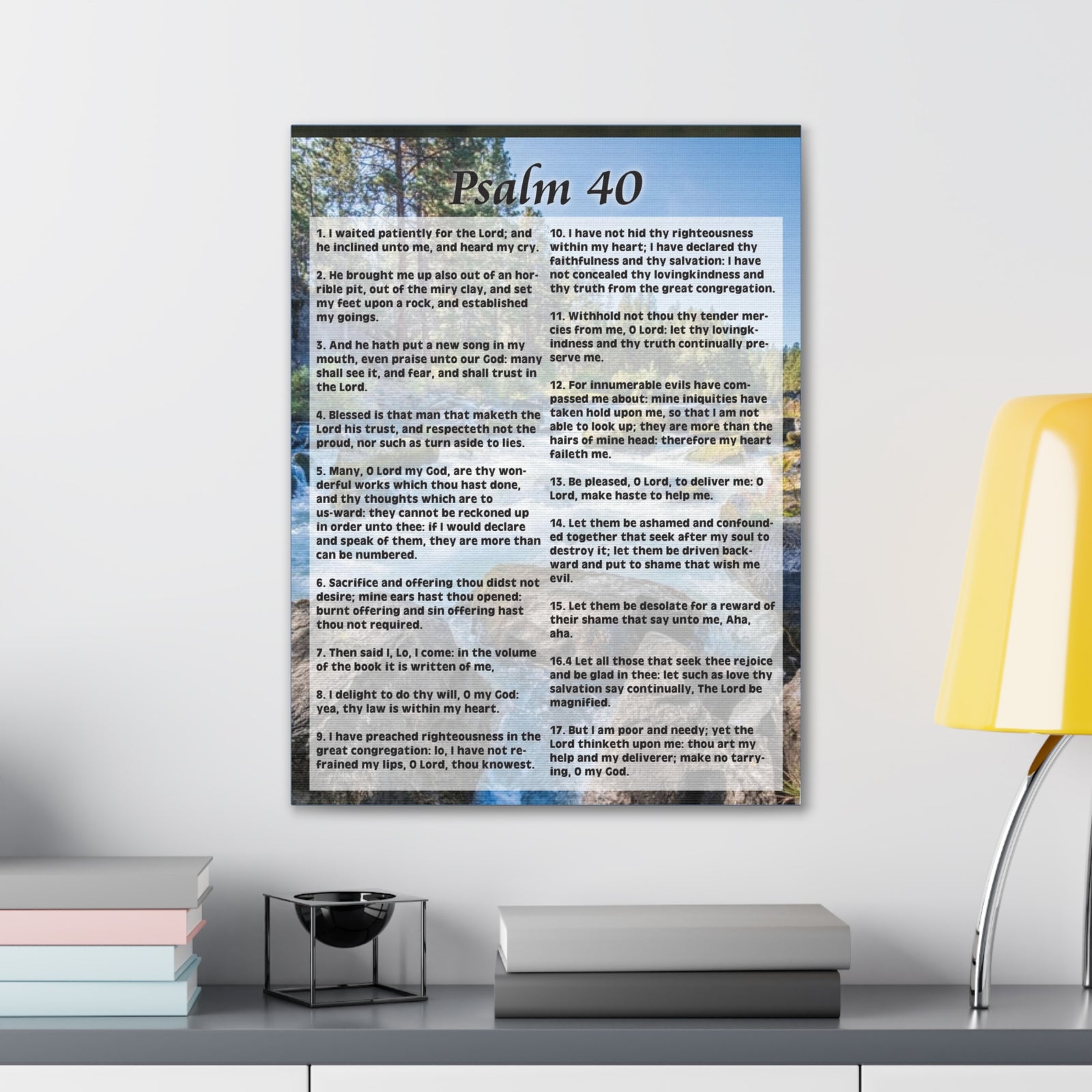 Scripture Canvas My Deliverer Heard Me Psalm 40:8 Colored Christian Wall Art Print Ready to Hang-Express Your Love Gifts