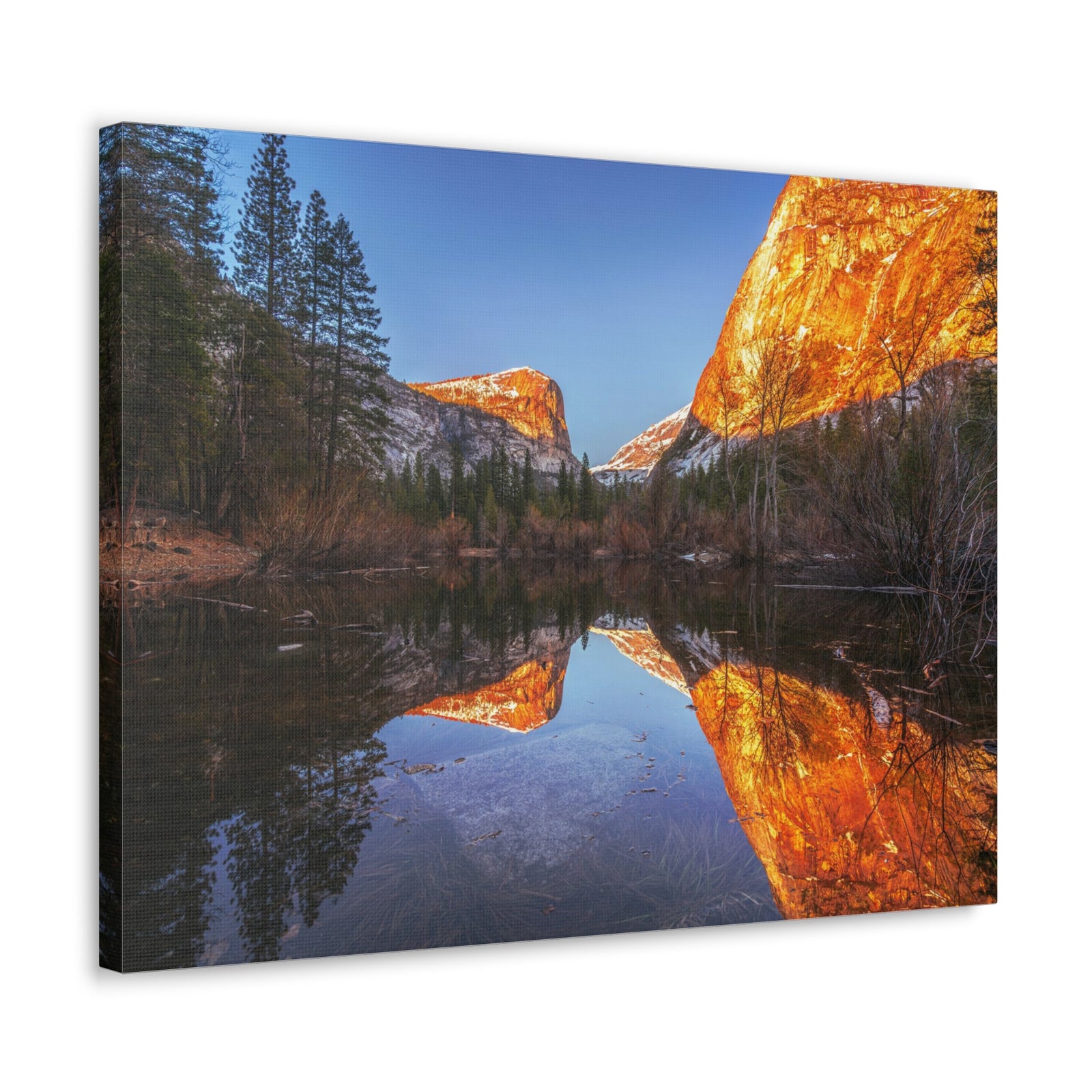 Mountain Golden Hour Lake Nature Wilderness Photography Canvas Wall Art for Home Decor Ready-to-Hang-Express Your Love Gifts