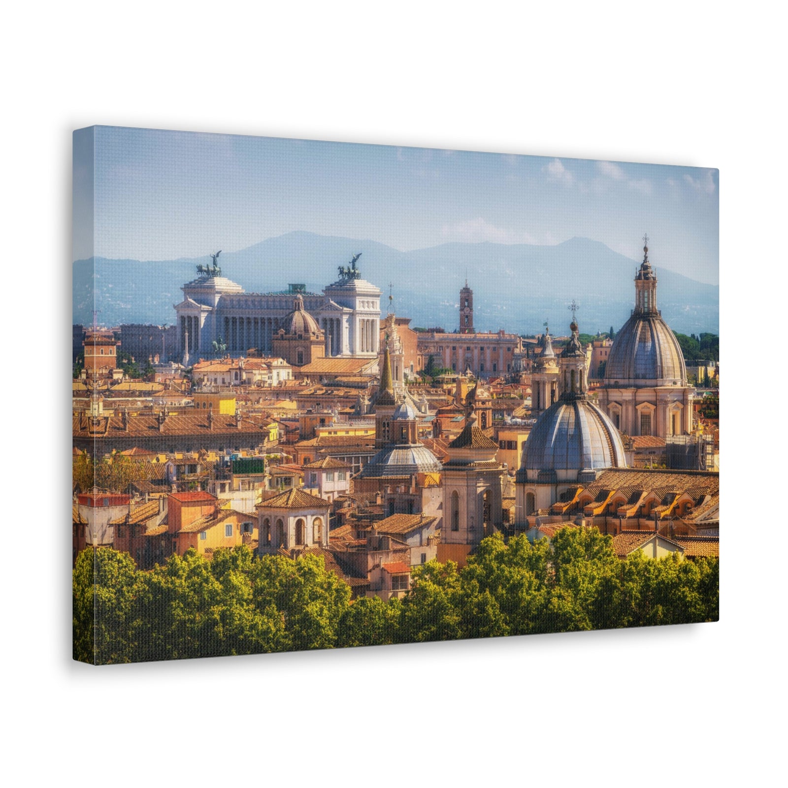 Rome Daytime Skyline Canvas Artwork High-Quality Breathtaking Stunning Cityscape for Home Decor Ready to Hang-Express Your Love Gifts