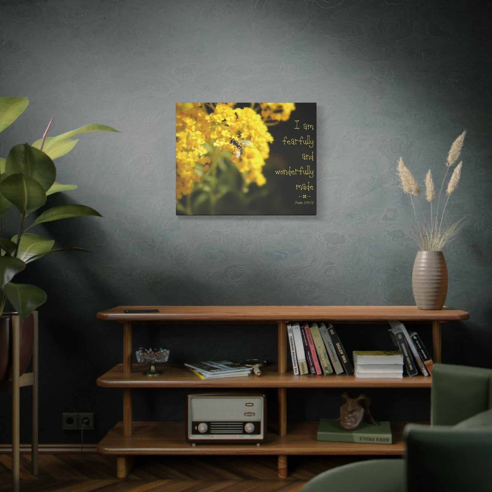Scripture Canvas Wonderfully Made Psalm 139:14 Christian Wall Art Bible Verse Print Ready to Hang-Express Your Love Gifts