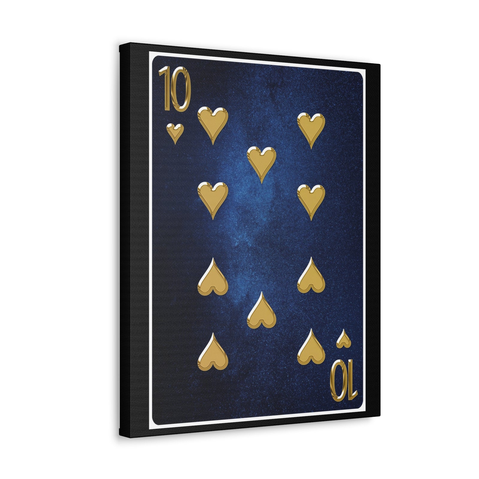 Ten Of Hearts Space Background Playing Card Canvas Wall Art for Home Decor Ready-to-Hang-Express Your Love Gifts
