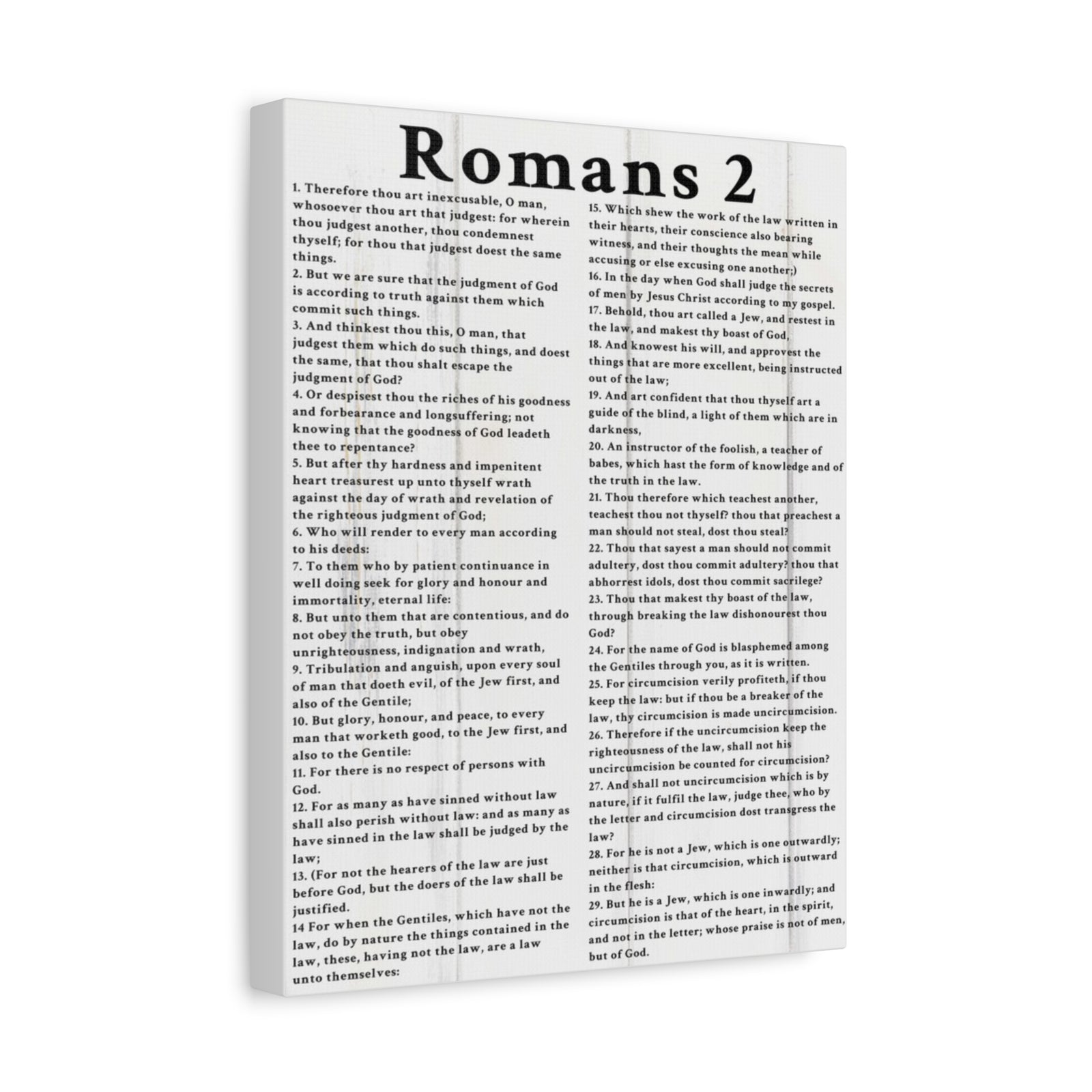 Scripture Walls Romans 2 White Bible Verse Canvas Christian Wall Art Ready to Hang Unframed-Express Your Love Gifts