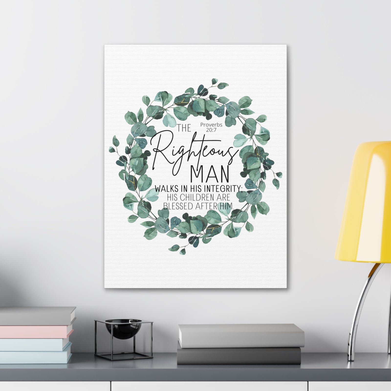 Scripture Walls Proverbs 20:7 The Righteous Man Bible Verse Canvas Christian Wall Art Ready to Hang Unframed-Express Your Love Gifts