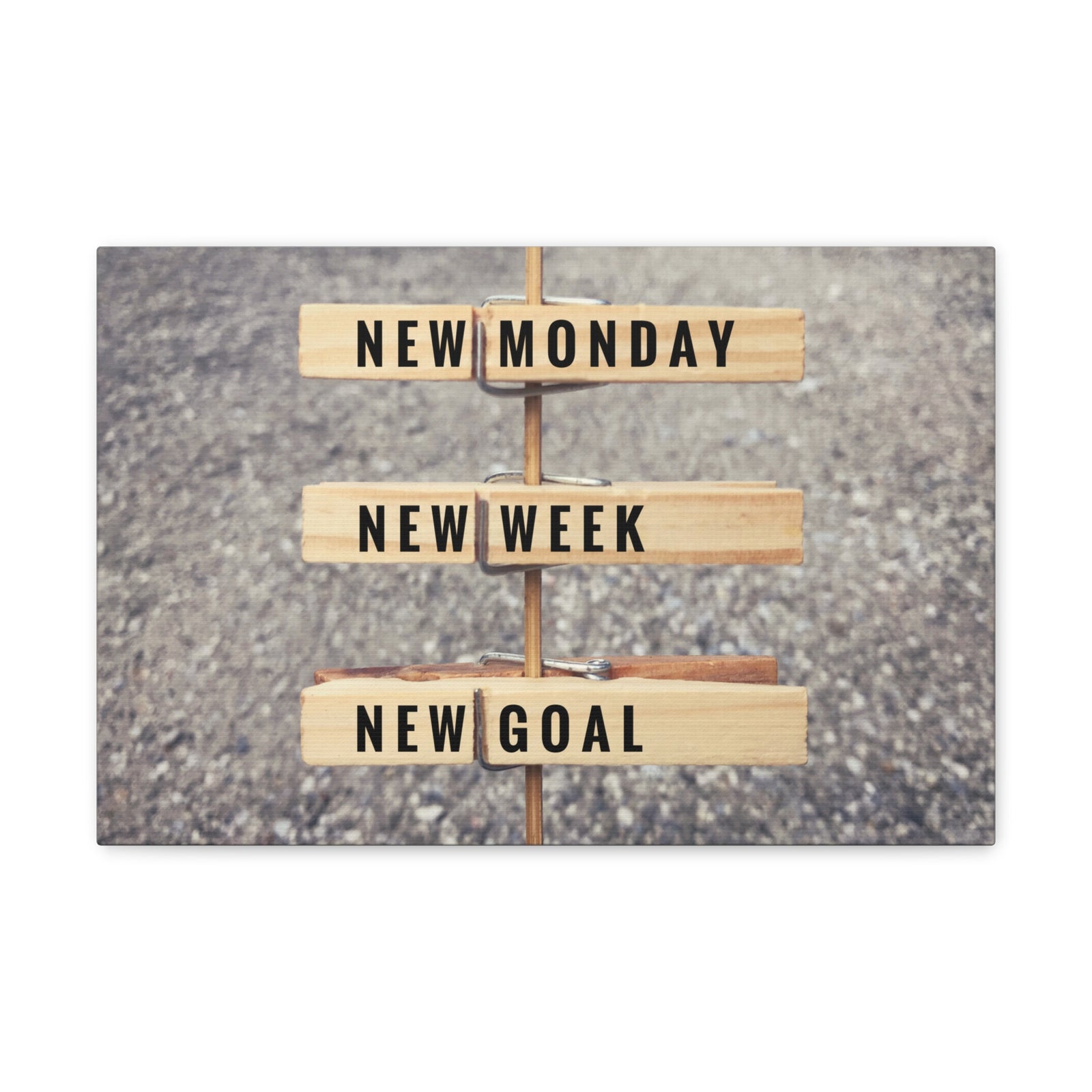 Inspirational Quote Canvas New Monday New Goal Motivational Print Ready to Hang Artwork-Express Your Love Gifts