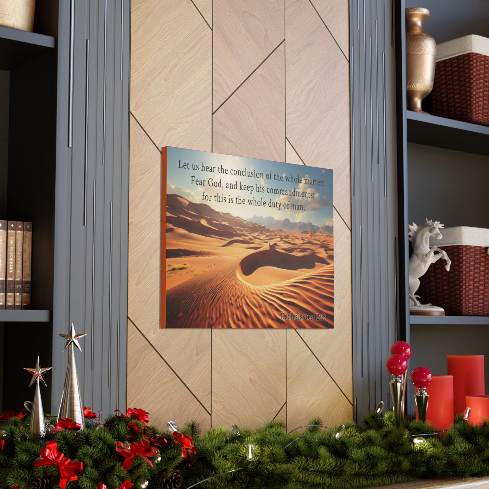 Scripture Walls Ecclesiastes 12:13 Desert Bible Verse Canvas Christian Wall Art Ready to Hang Unframed-Express Your Love Gifts