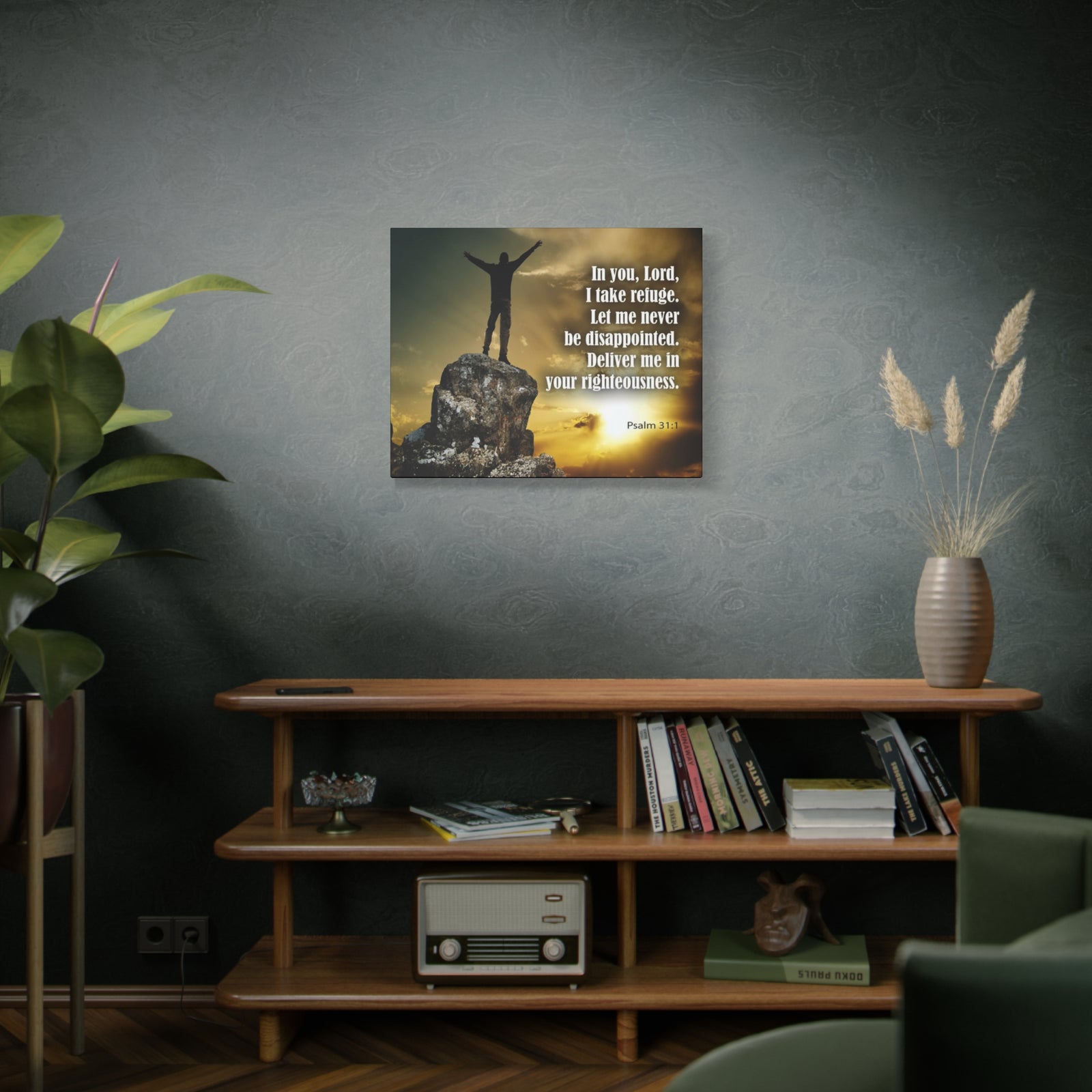 Scripture Canvas Never Be Disappointed Psalm 31:1 Christian Wall Art Bible Verse Print Ready to Hang-Express Your Love Gifts