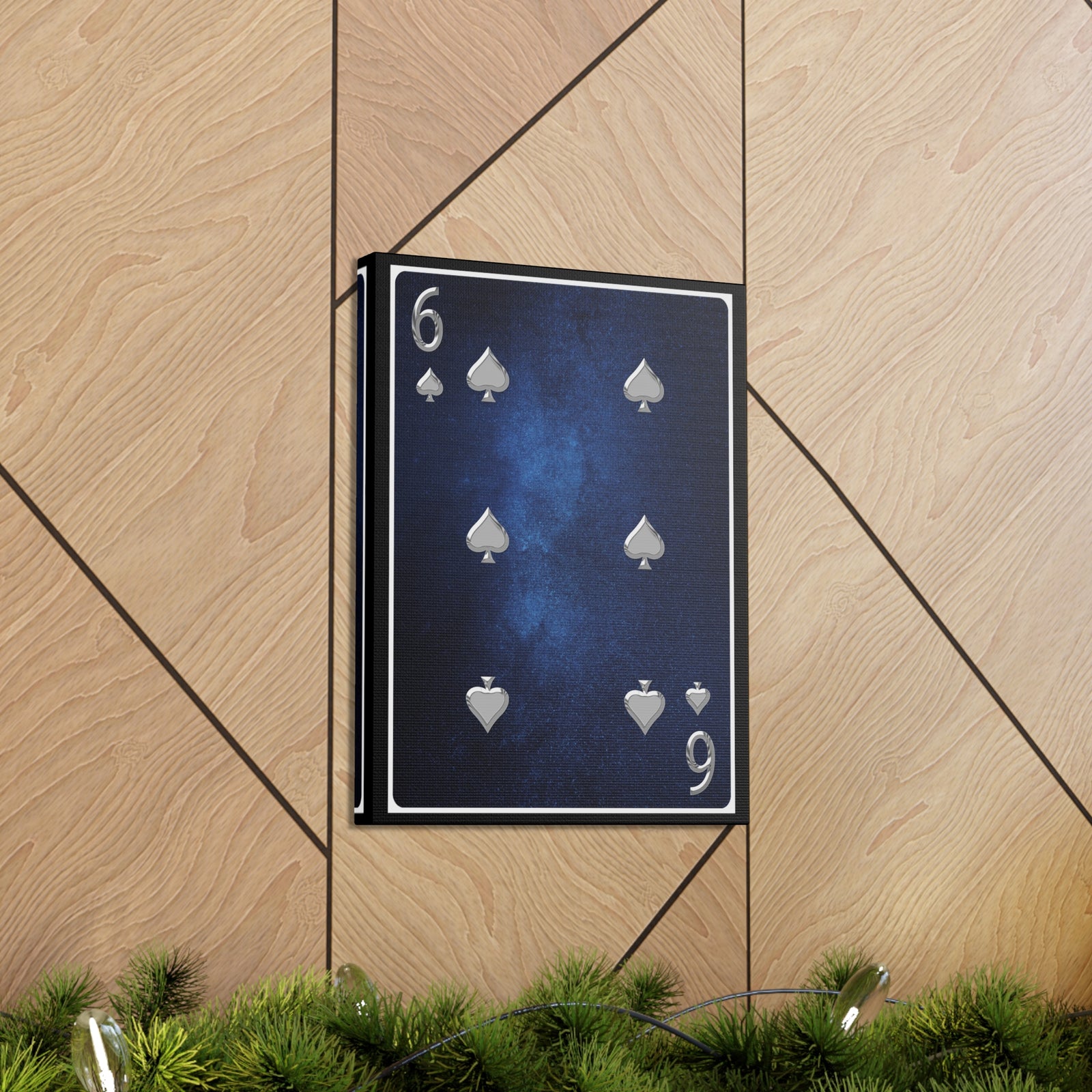 Six Of Spades Space Background Playing Card Canvas Wall Art for Home Decor Ready-to-Hang-Express Your Love Gifts