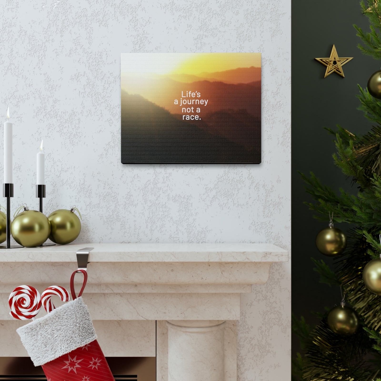 Scripture Walls Inspirational Quote Canvas Life's A Journey Not A Race Wall Art Motivational Motto Inspiring Prints Artwork Decor Ready to Hang-Express Your Love Gifts