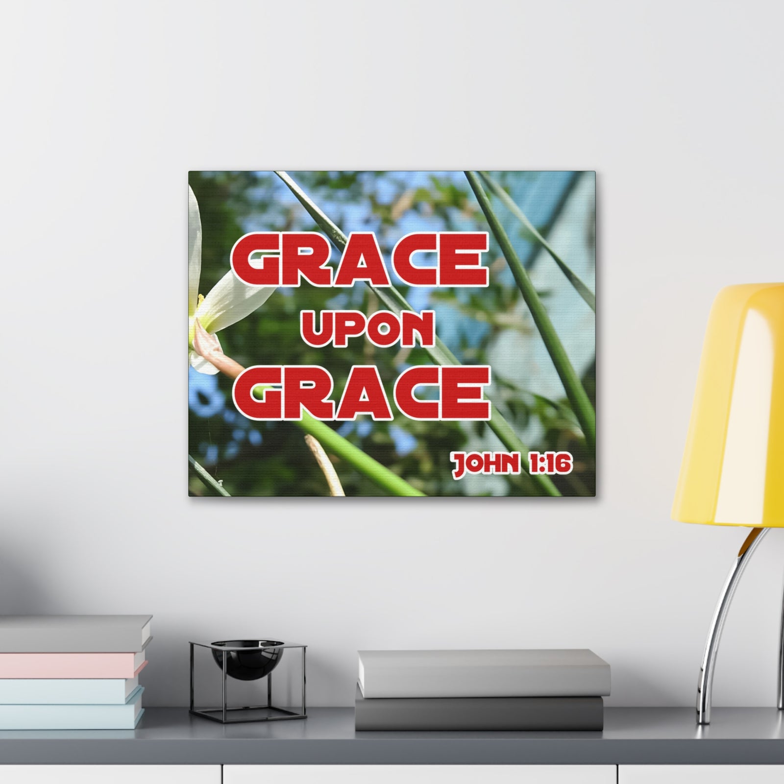 Scripture Walls Grace Upon Grace John 1:16 Bible Verse Canvas Christian Wall Art Ready to Hang-Express Your Love Gifts