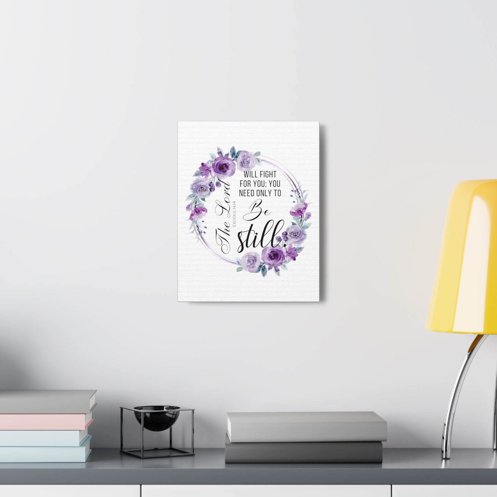 Scripture Walls Exodus 14:14 Be Still Bible Verse Canvas Christian Wall Art Ready to Hang Unframed-Express Your Love Gifts