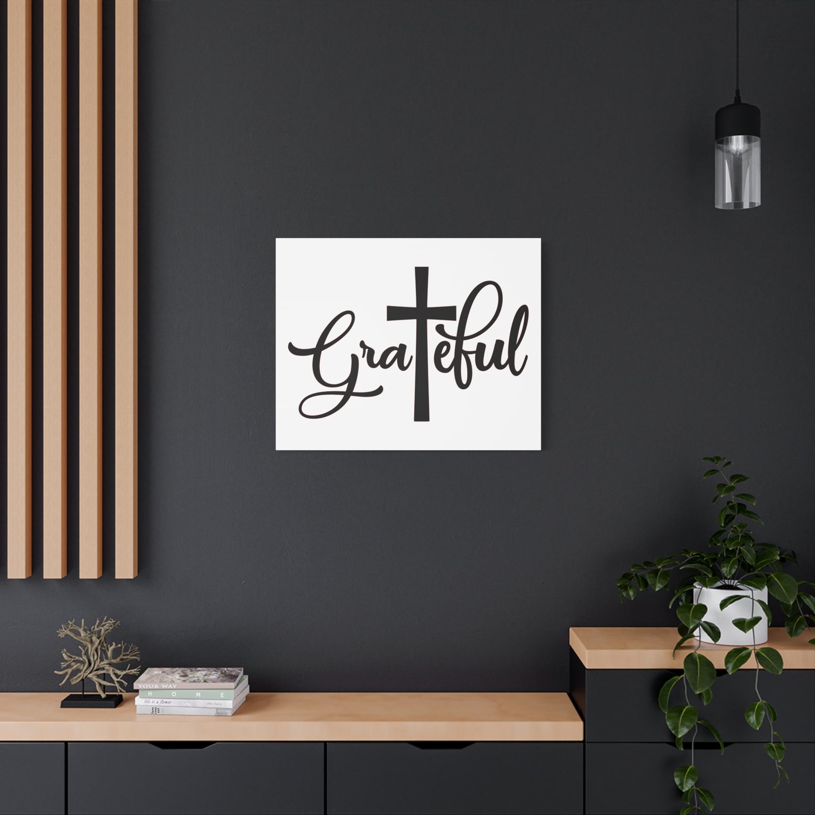 Scripture Canvas Grateful Psalm 118:1 Christian Wall Art Print Ready to Hang-Express Your Love Gifts