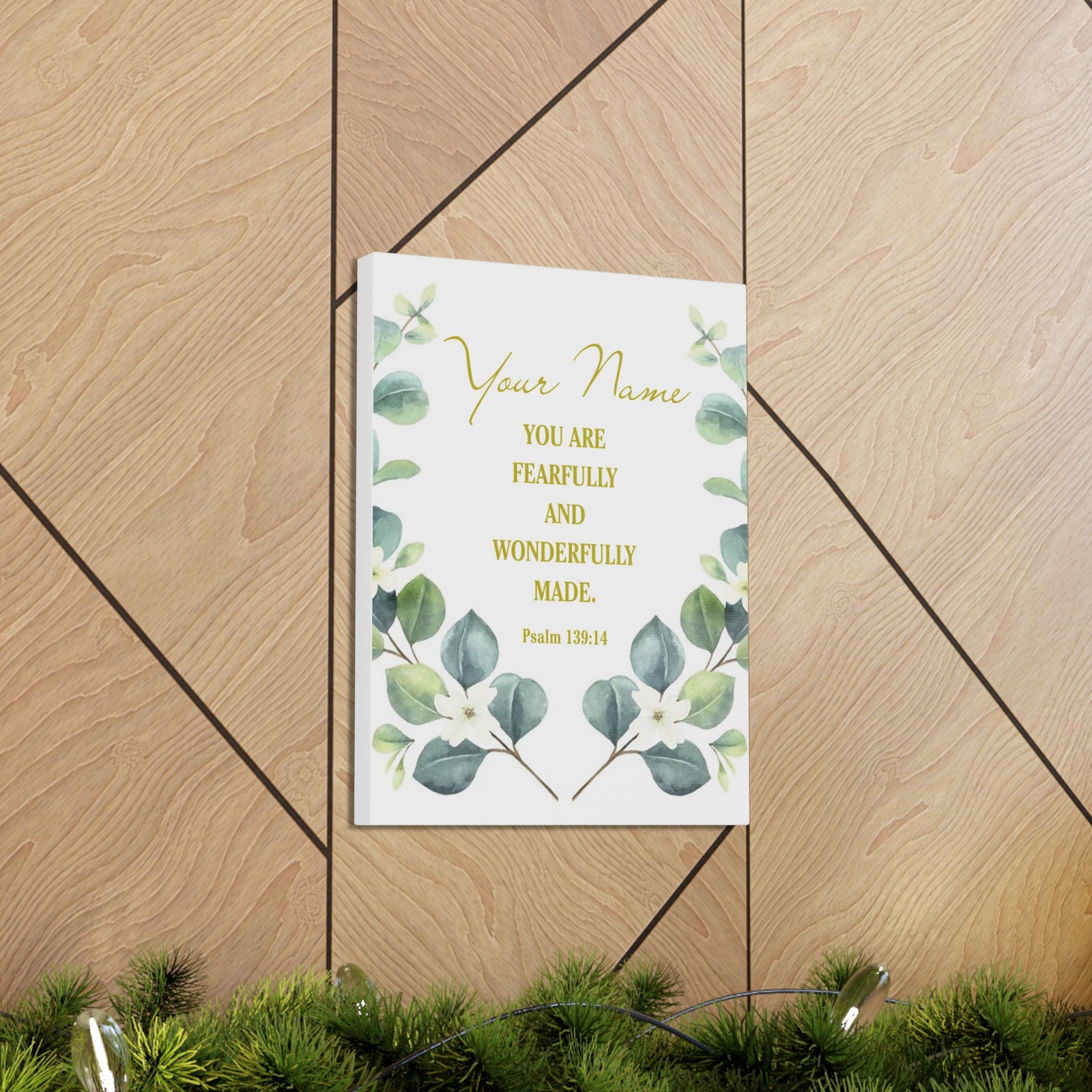 Personalized Psalm 139:14 Bible Verse Canvas Christian Wall Art Ready to Hang-Express Your Love Gifts