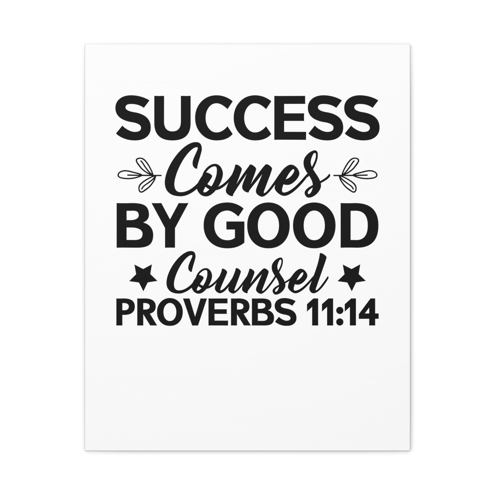 Scripture Walls Proverbs 11:14 Success Comes by Good Counsel Bible Verse Canvas Christian Wall Art Ready to Hang Unframed-Express Your Love Gifts